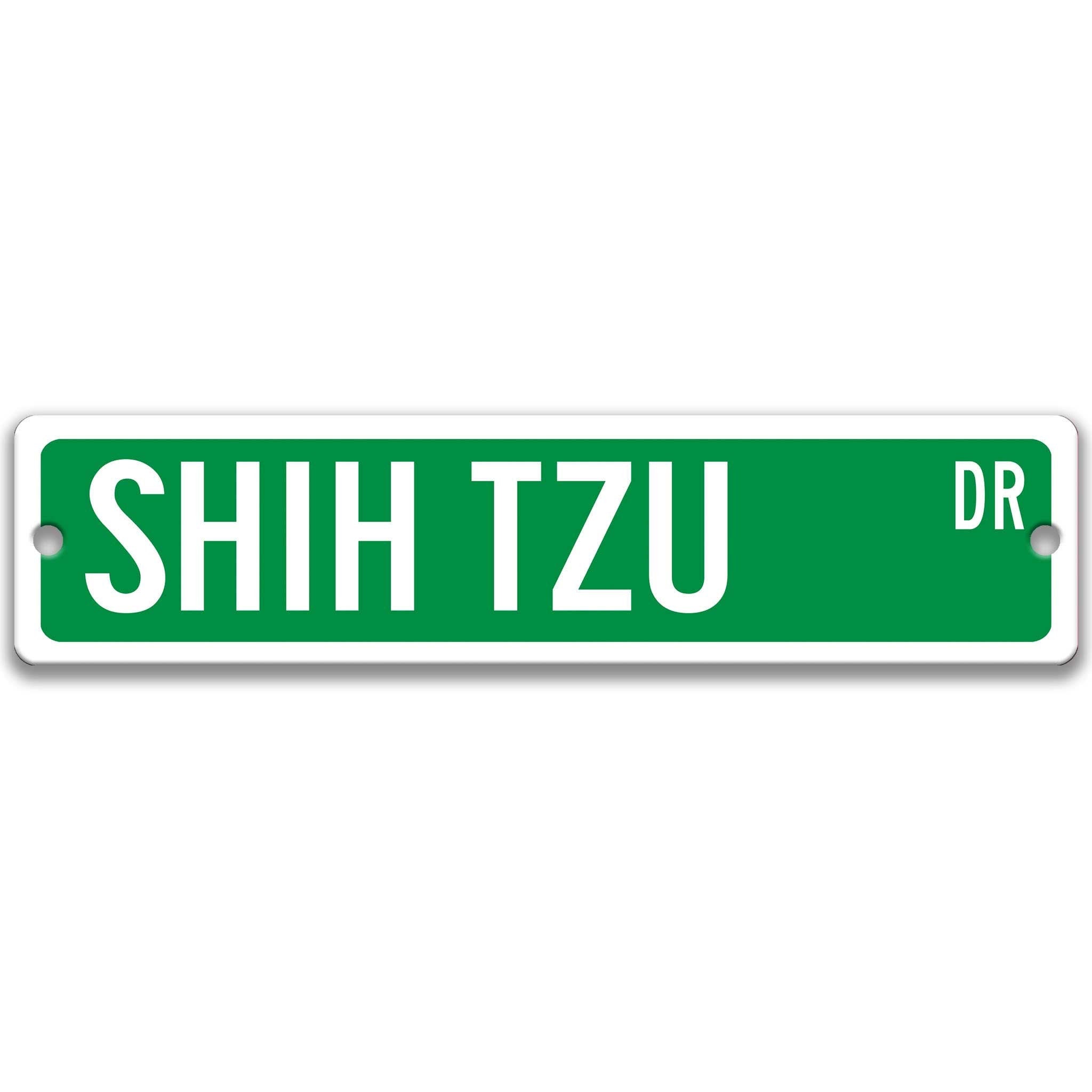 Shih Tzu Dog Metal Street Sign