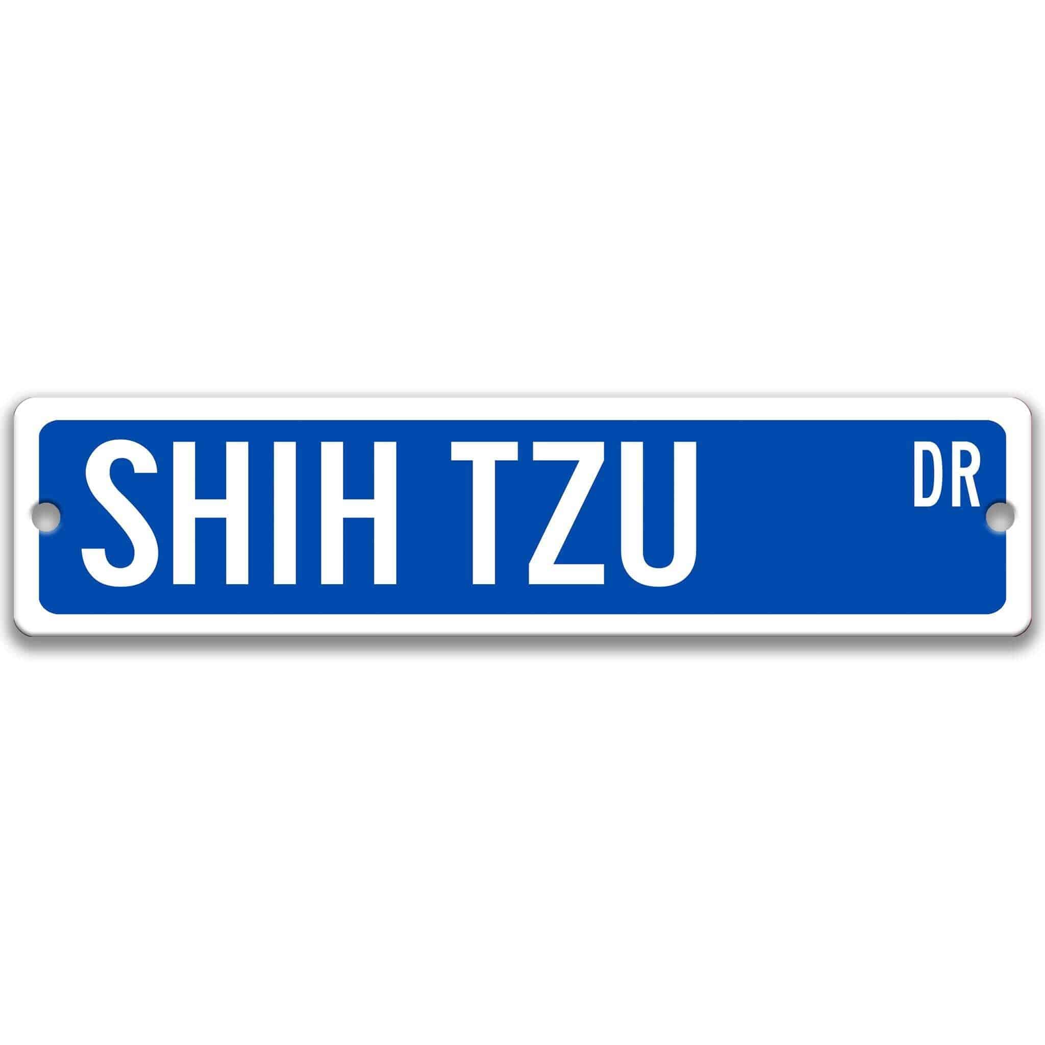 Shih Tzu Dog Metal Street Sign