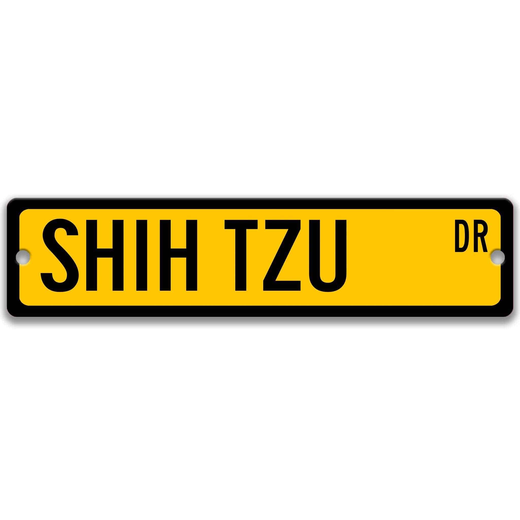 Shih Tzu Dog Metal Street Sign