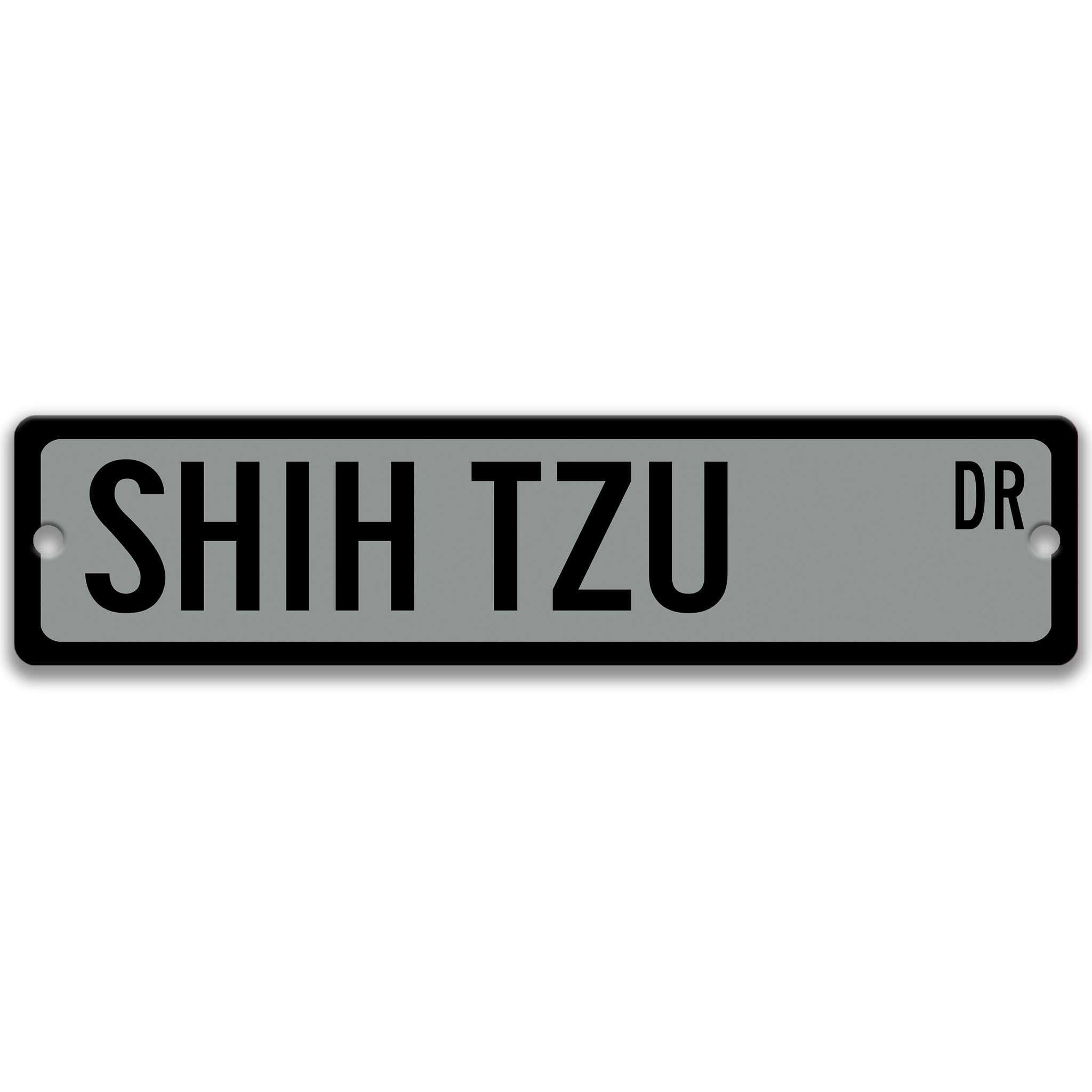 Shih Tzu Dog Metal Street Sign