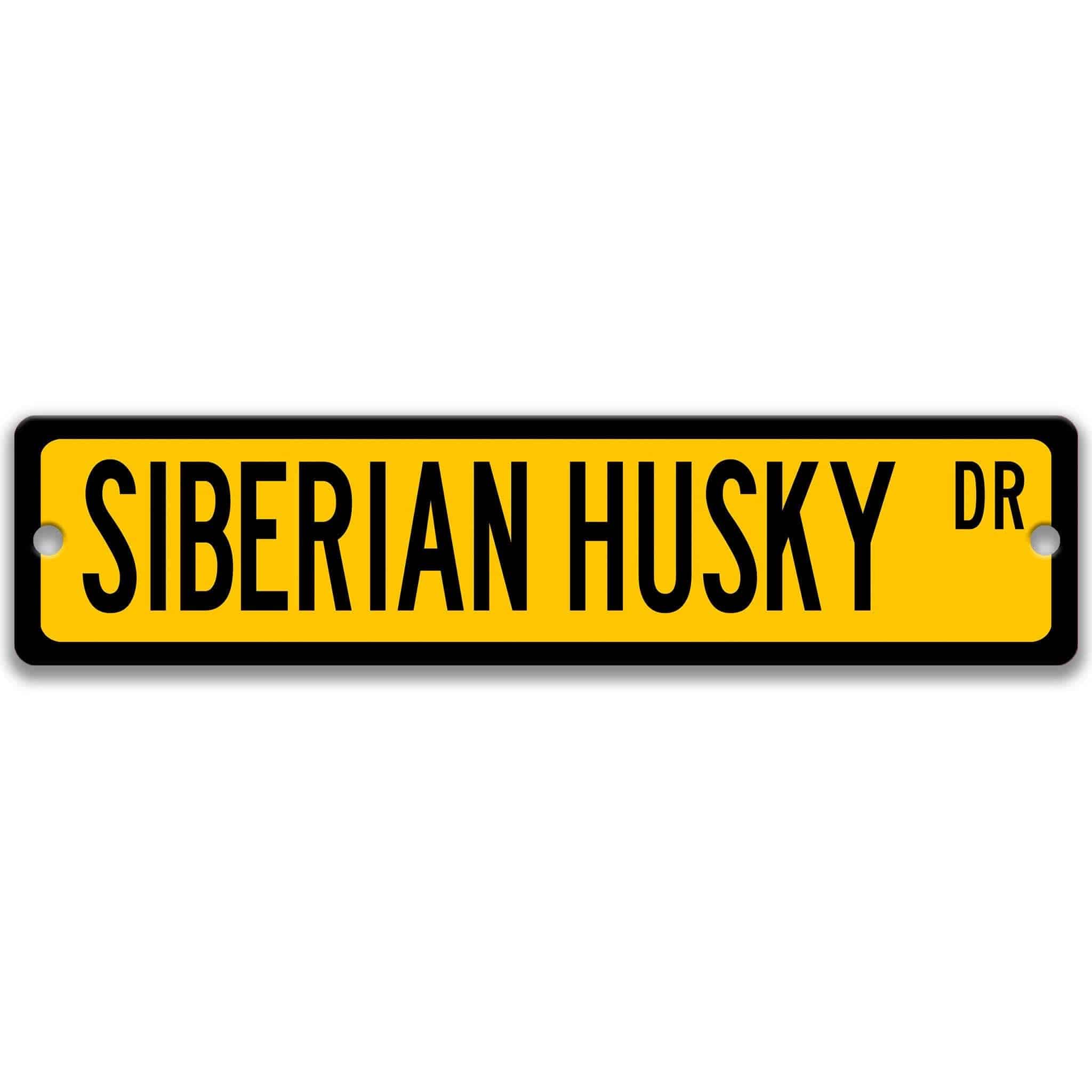 Siberian Husky Dog Metal Street Sign