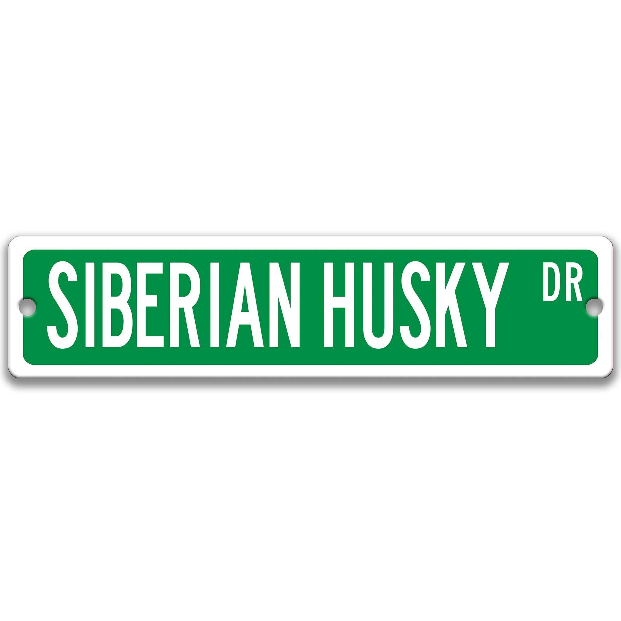 Siberian Husky Dog Metal Street Sign