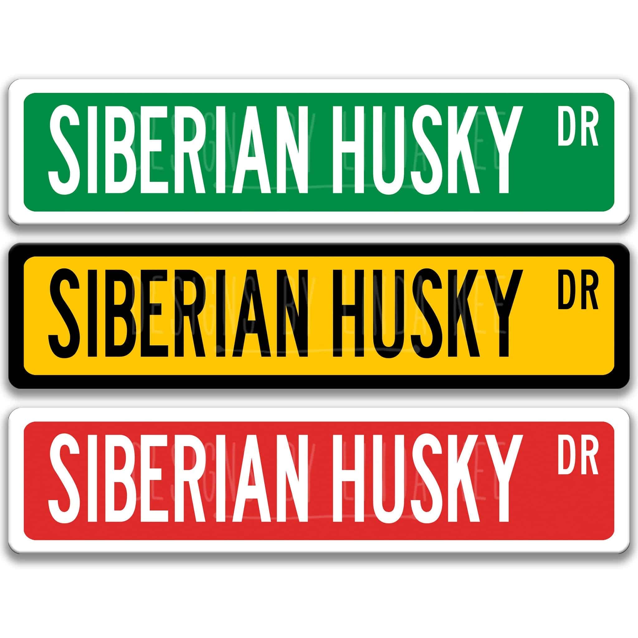 Siberian Husky Dog Metal Street Sign