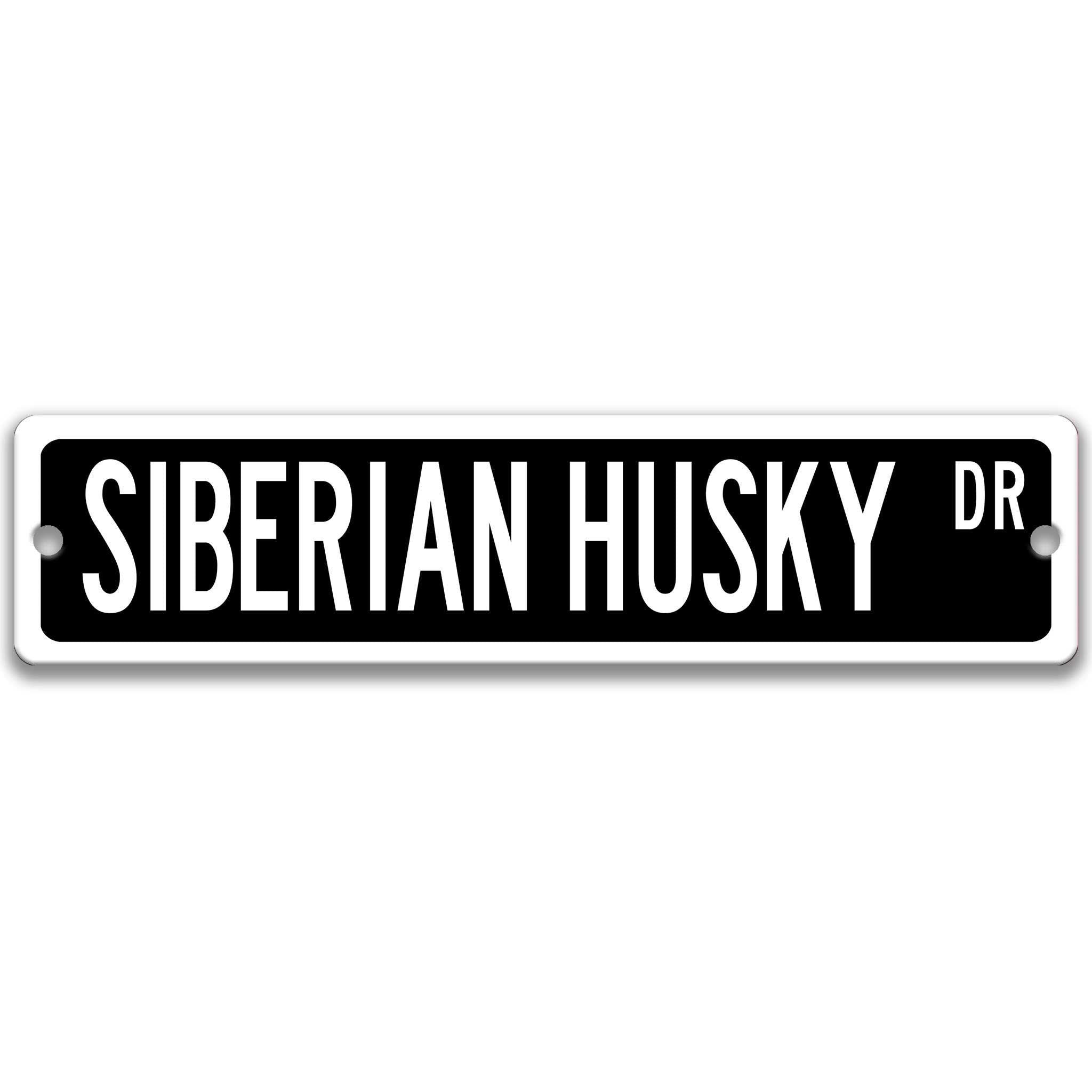 Siberian Husky Dog Metal Street Sign