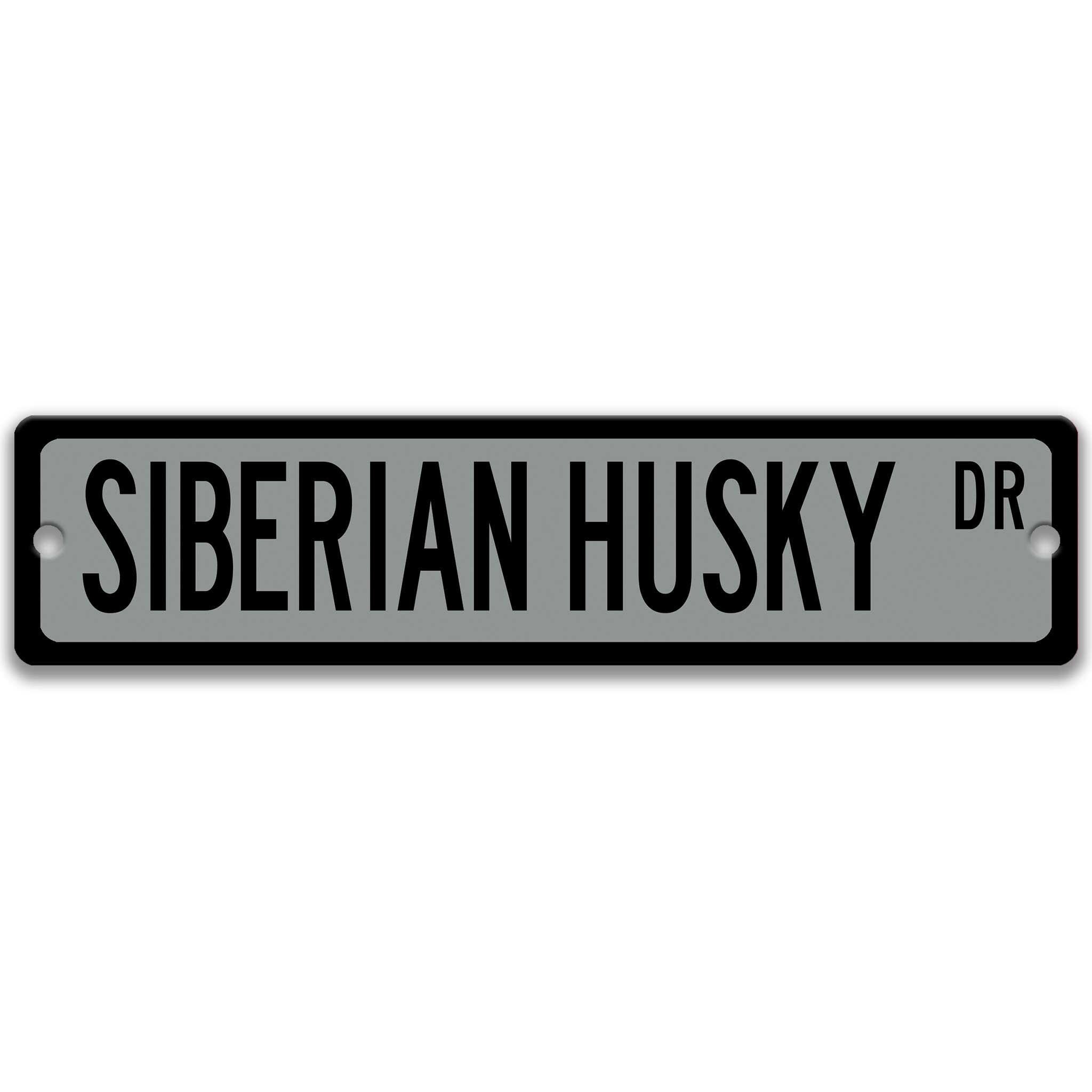 Siberian Husky Dog Metal Street Sign