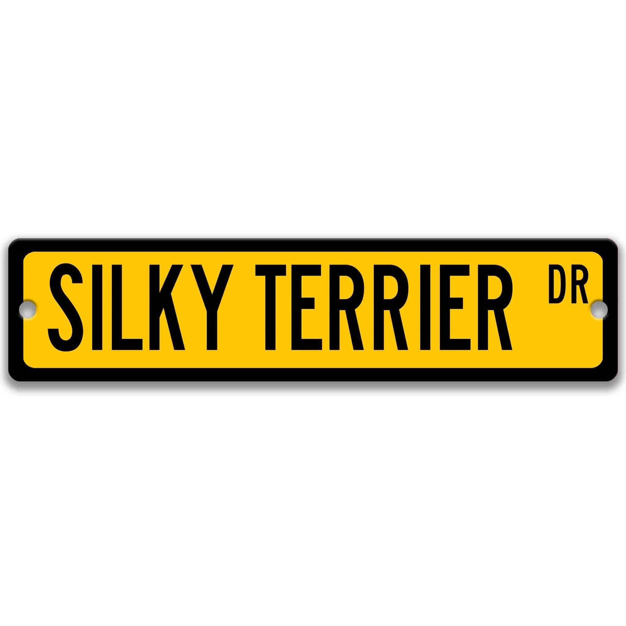 Silky Terrier Dog Metal Street Sign