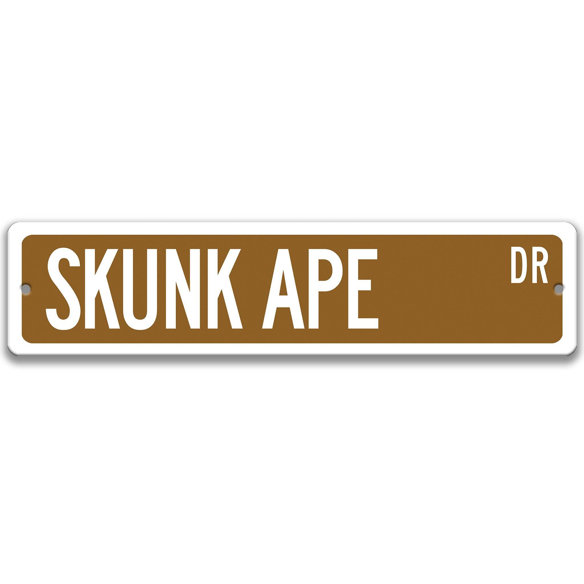 Skunk Ape Metal Street SignDesigns by Linda Nee