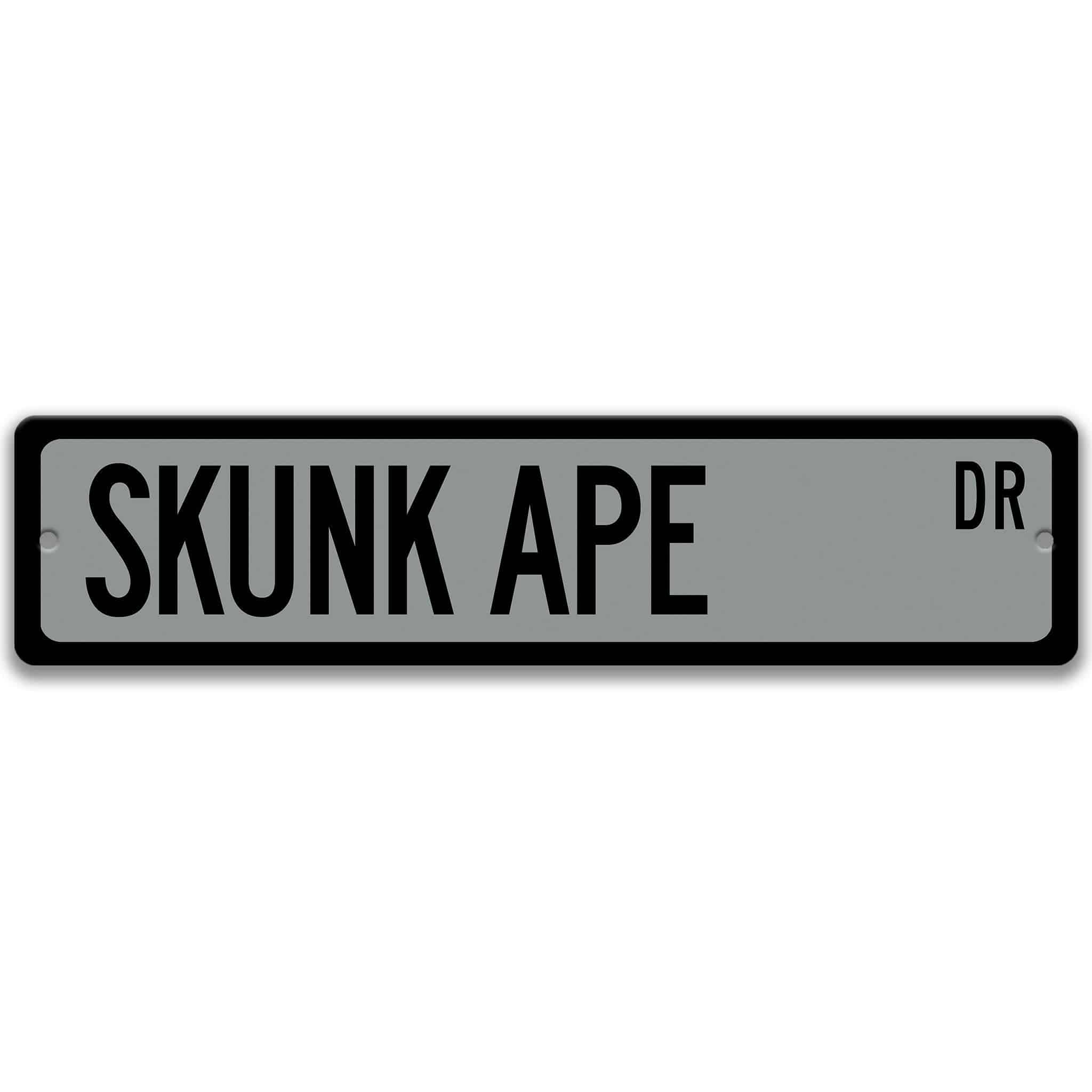 Skunk Ape Metal Street SignDesigns by Linda Nee