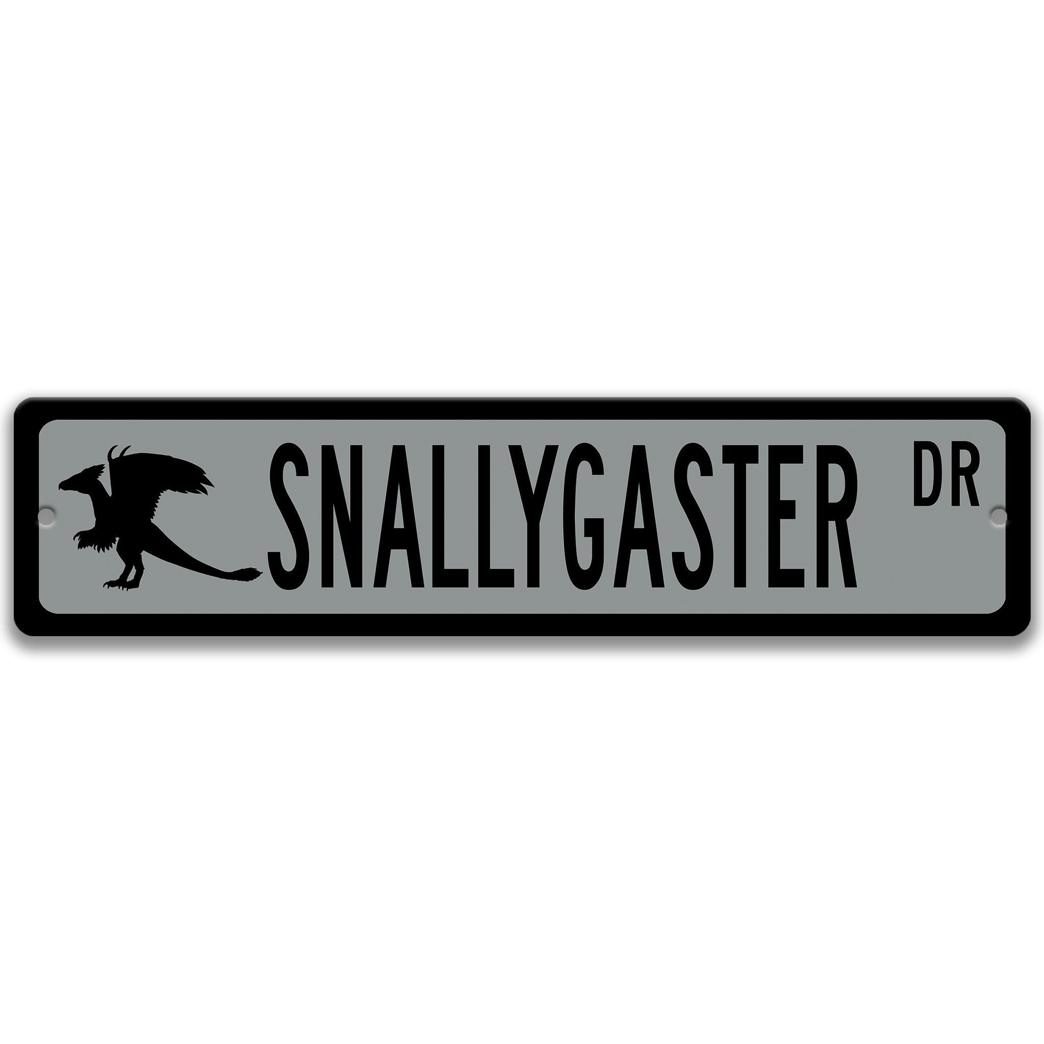 Snallygaster with Silhouette Metal Street Sign