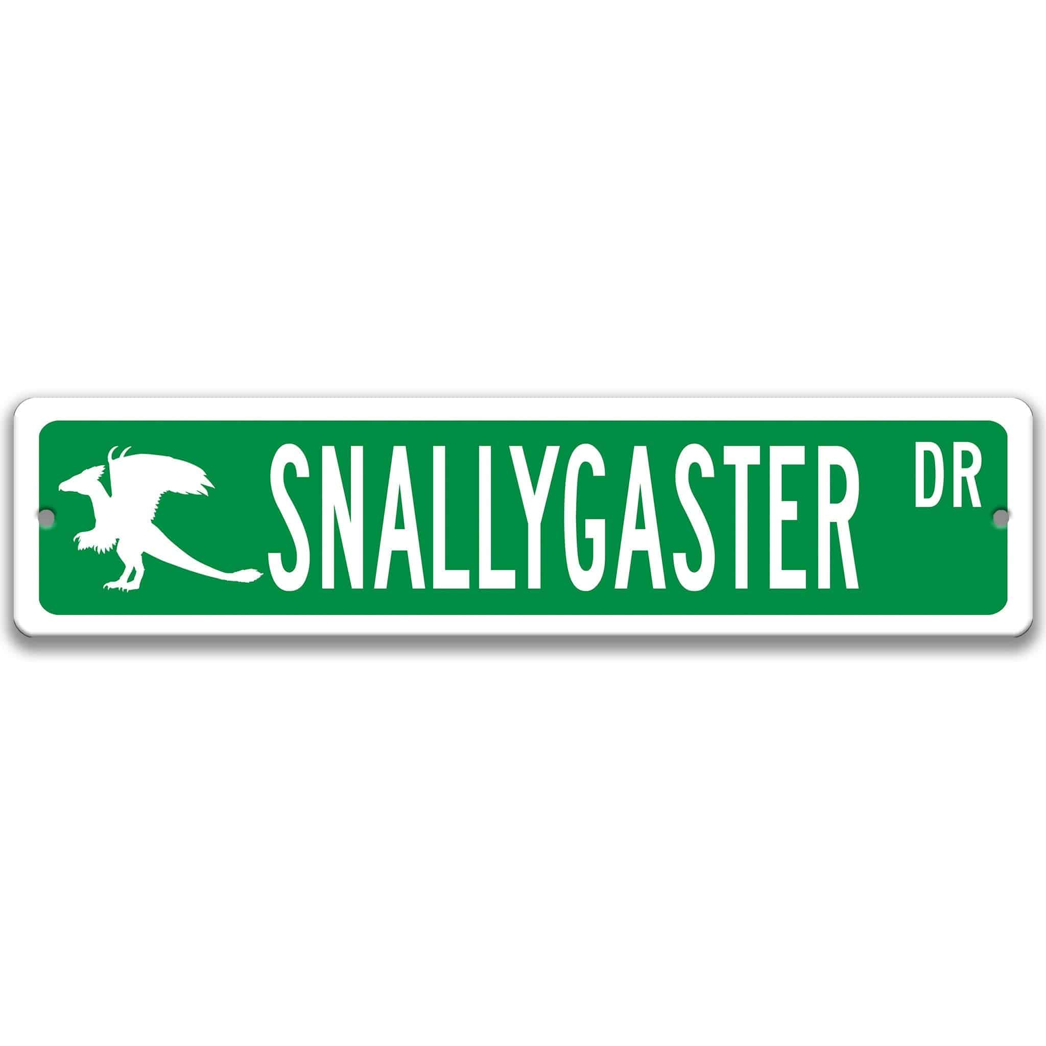 Snallygaster with Silhouette Metal Street Sign