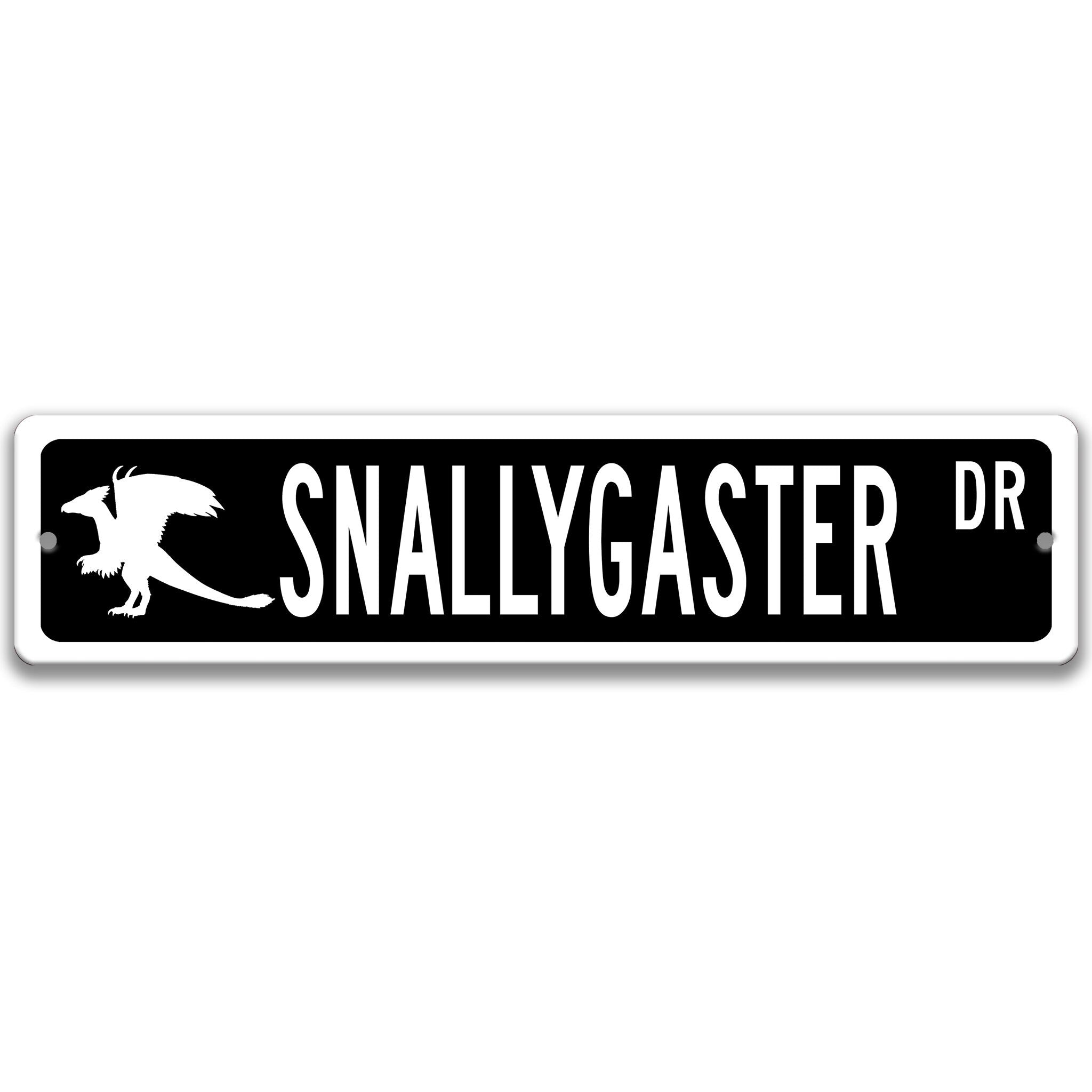 Snallygaster with Silhouette Metal Street Sign