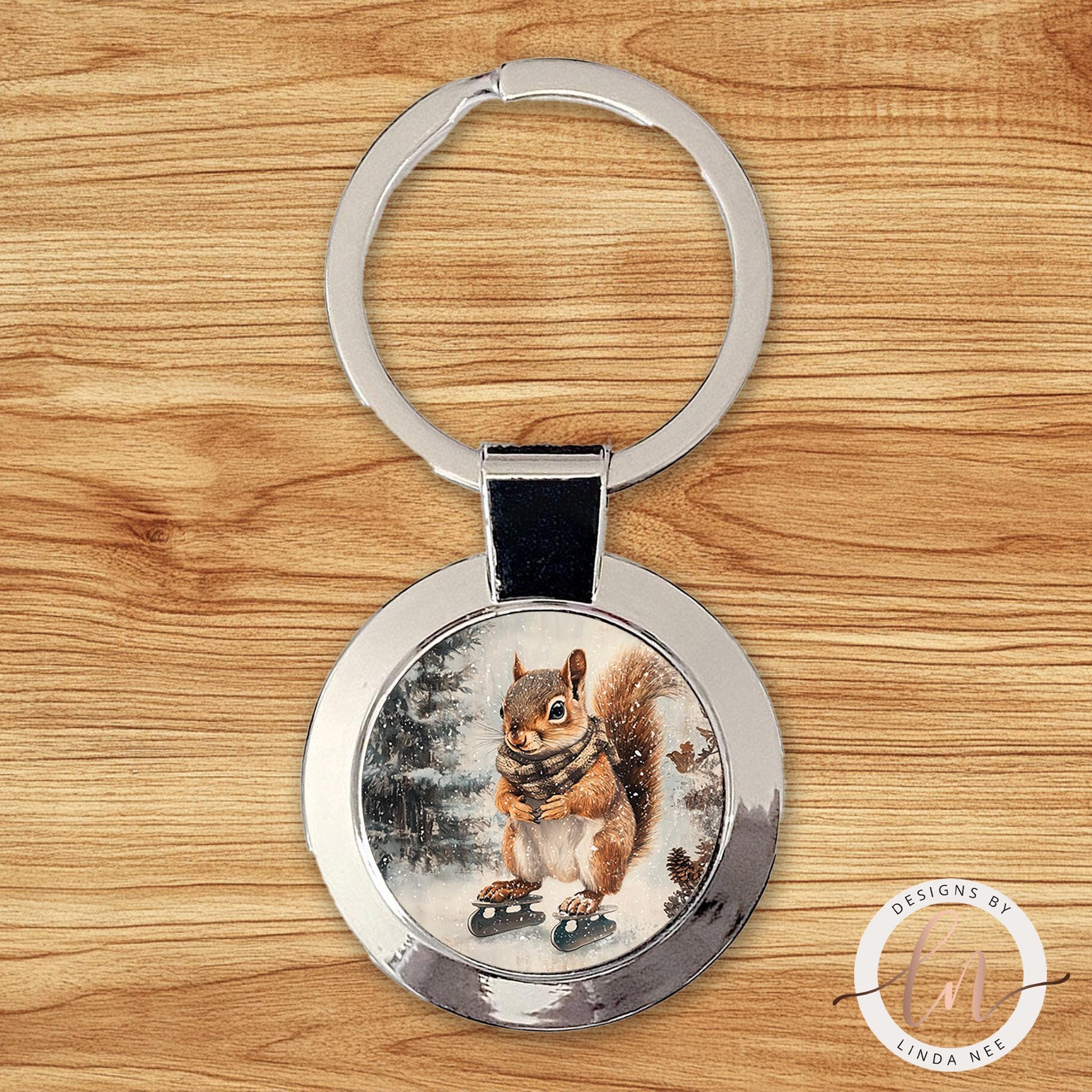 Squirrel Necklace - Forest Animal Pendant Winter Jewelry