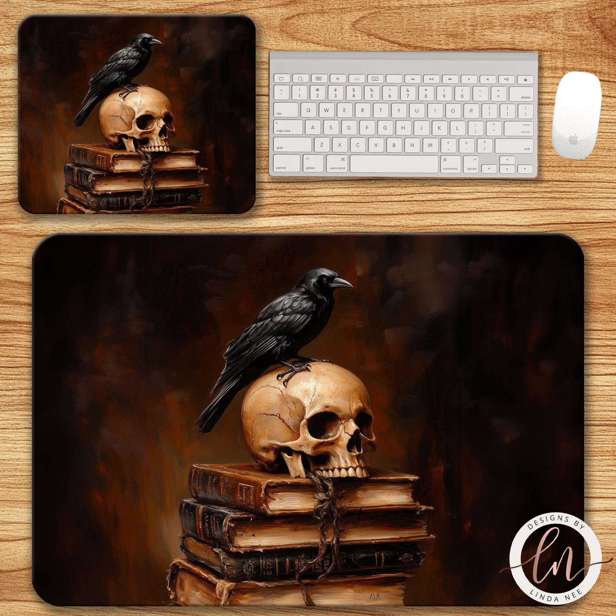 Stack of Books Floral Mousepad - Dark Romance Desk Mat