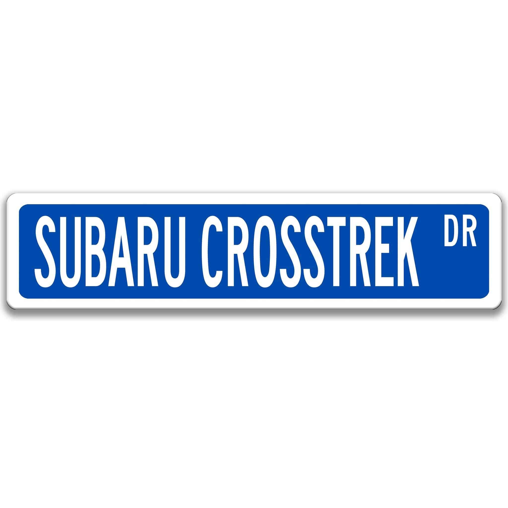 Subaru Crosstrek Metal Street Sign - Garage DecorDesigns by Linda Nee