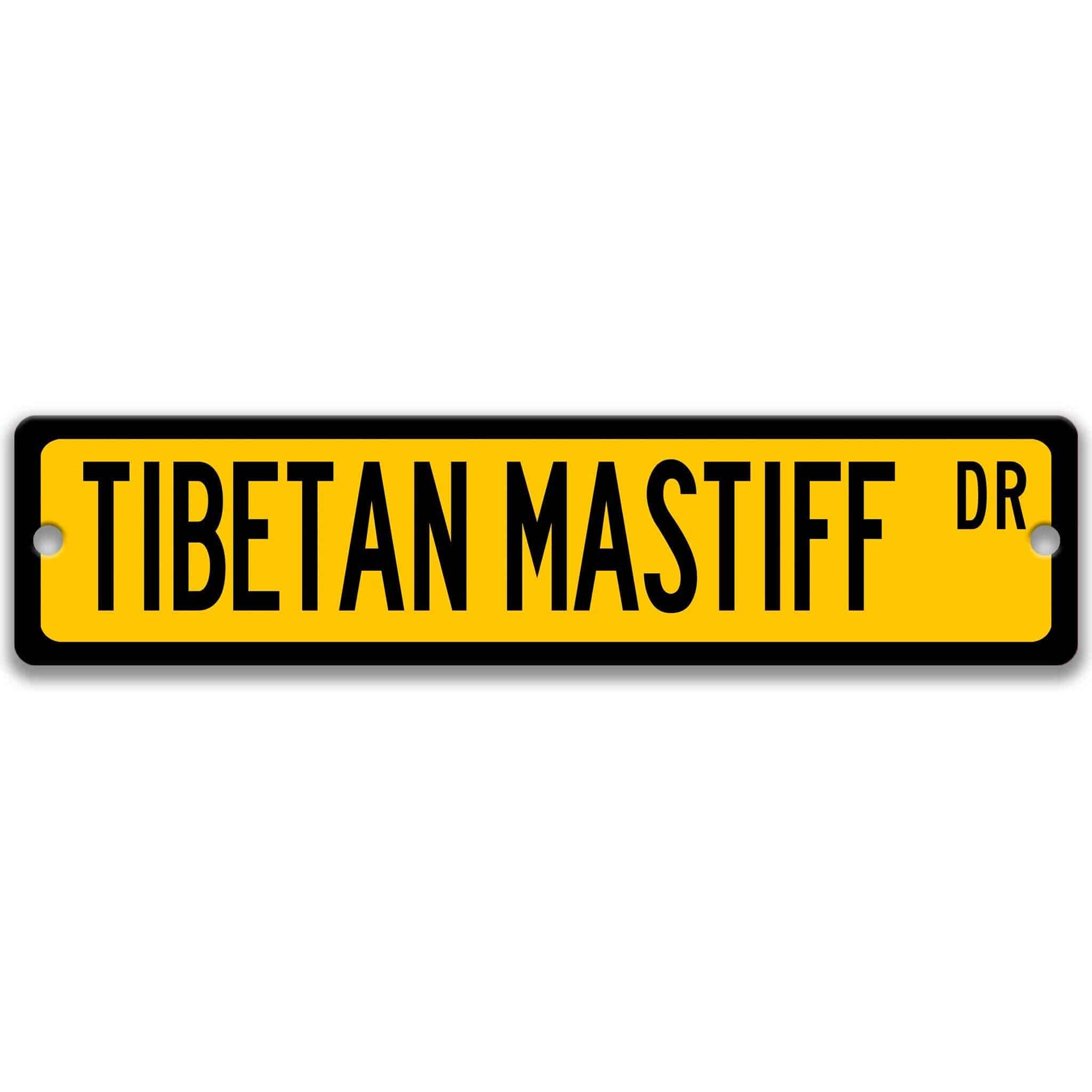 Tibetan Mastiff Dog Metal Street Sign