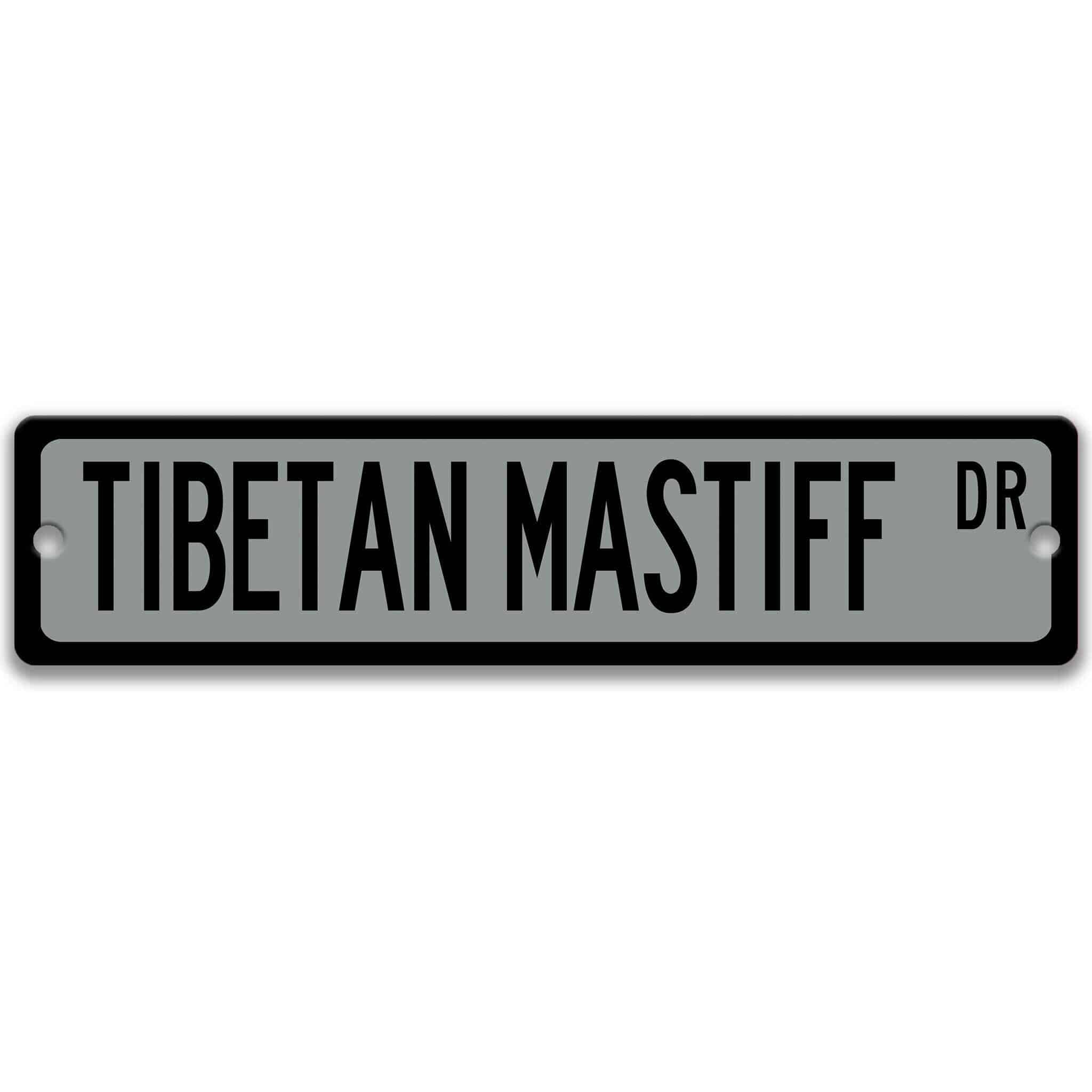 Tibetan Mastiff Dog Metal Street Sign