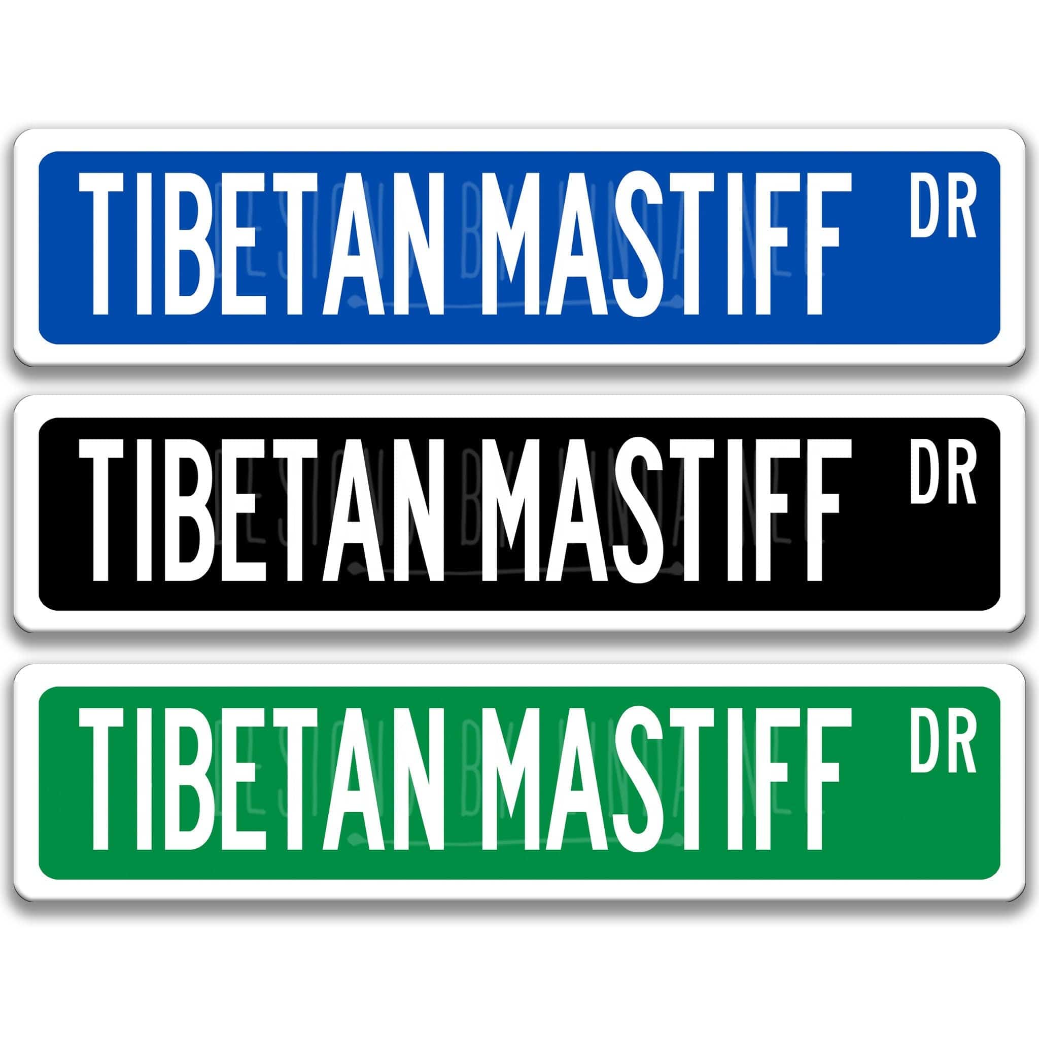 Tibetan Mastiff Dog Metal Street Sign