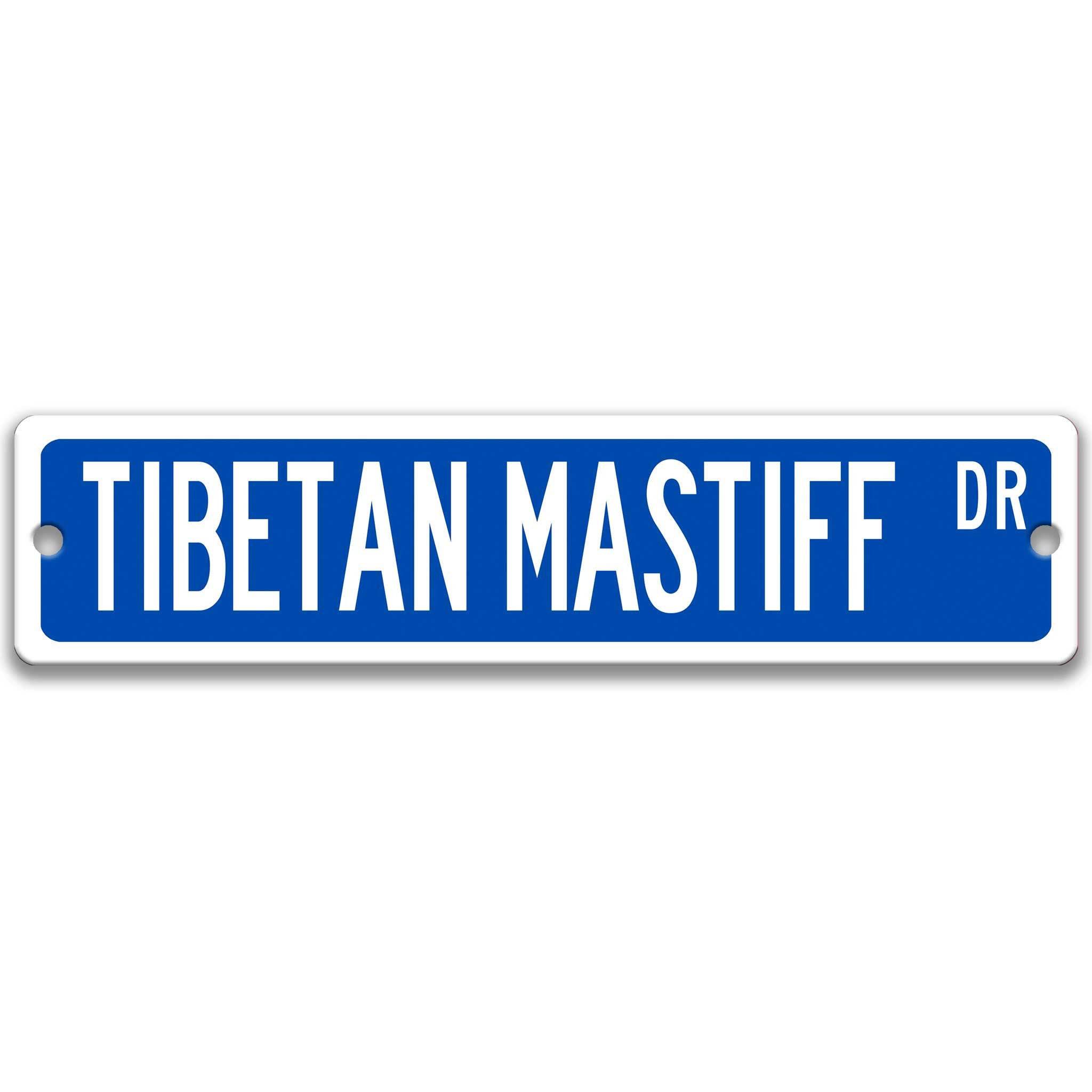 Tibetan Mastiff Dog Metal Street Sign