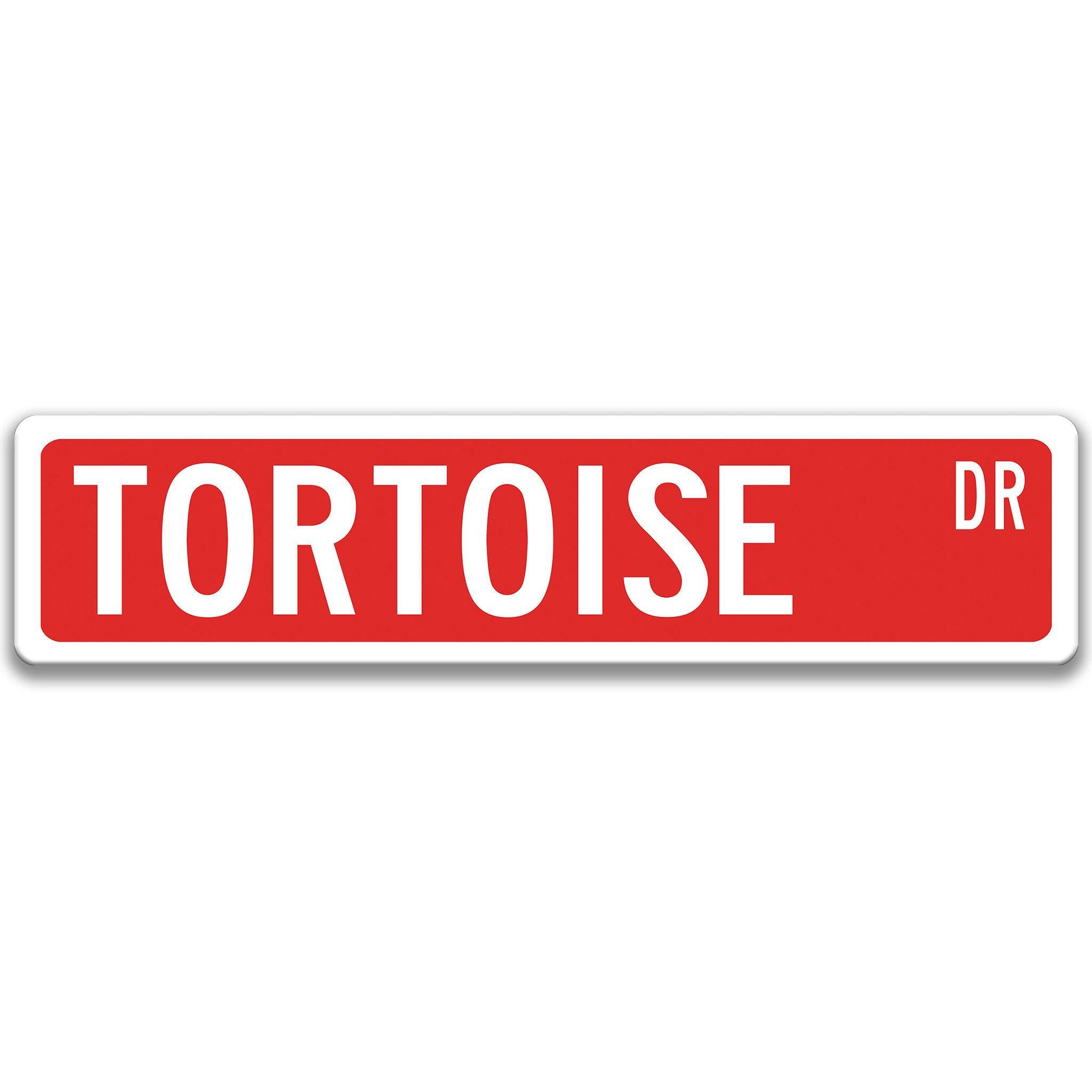 Tortoise Metal Street Sign