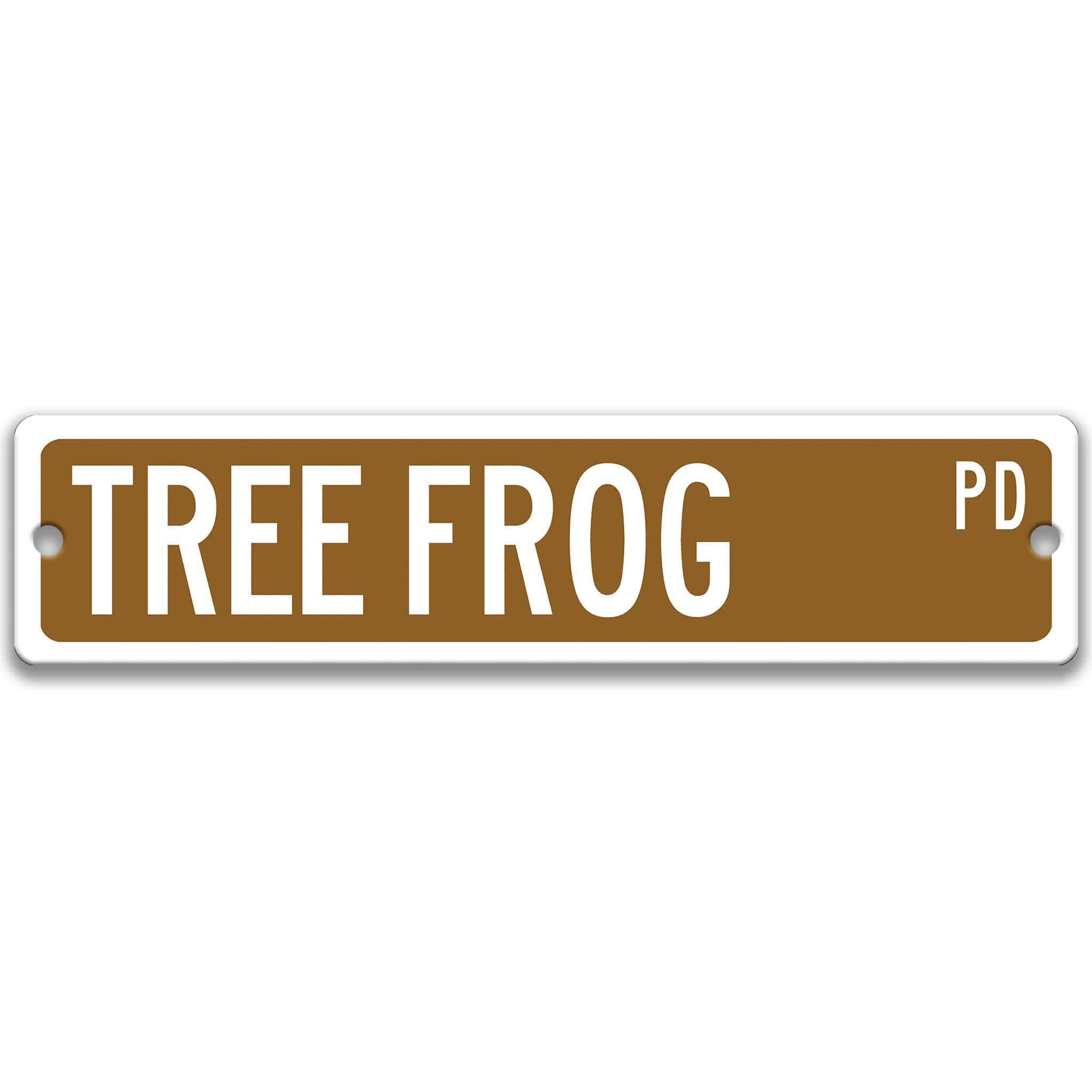 Tree Frog Metal Street Sign