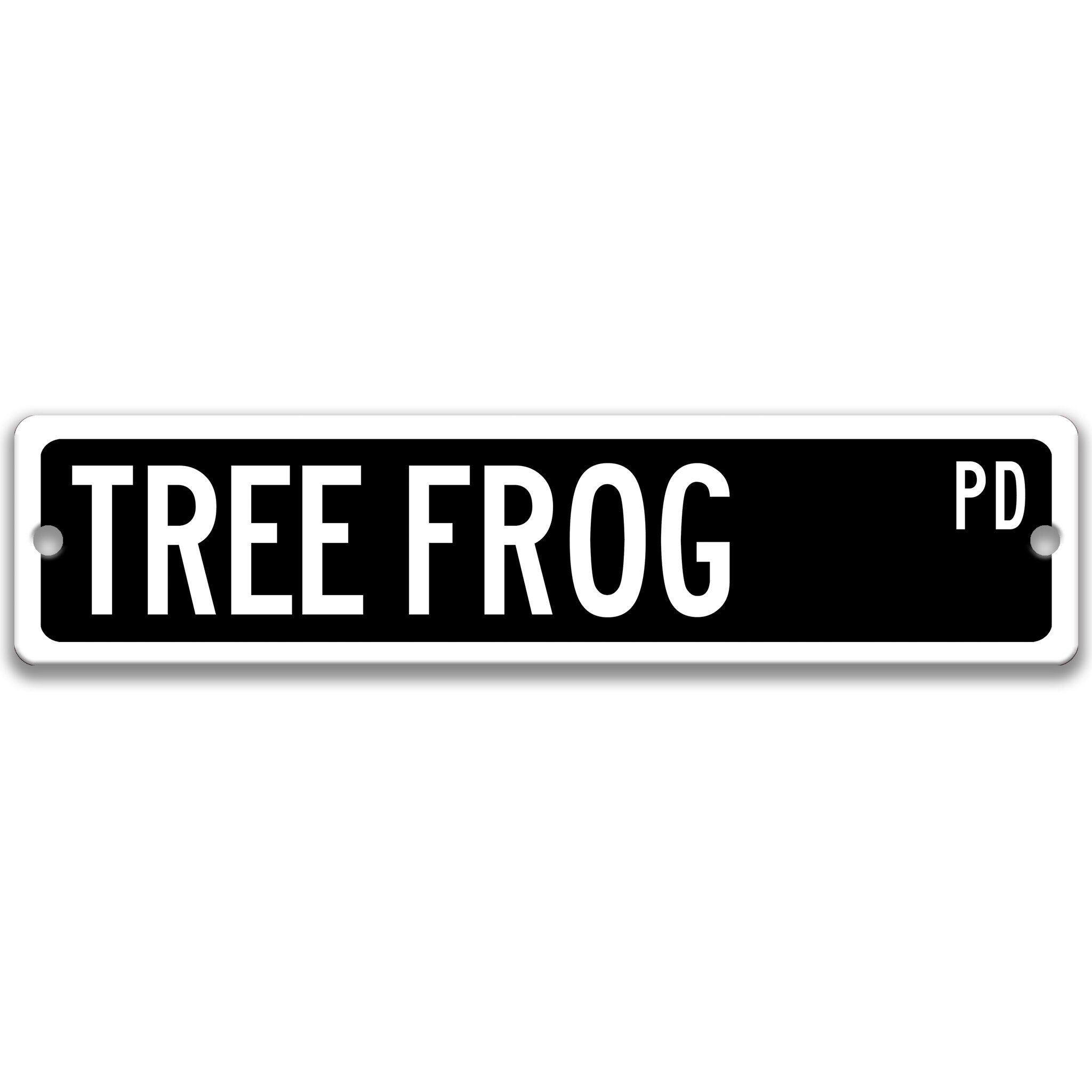 Tree Frog Metal Street Sign