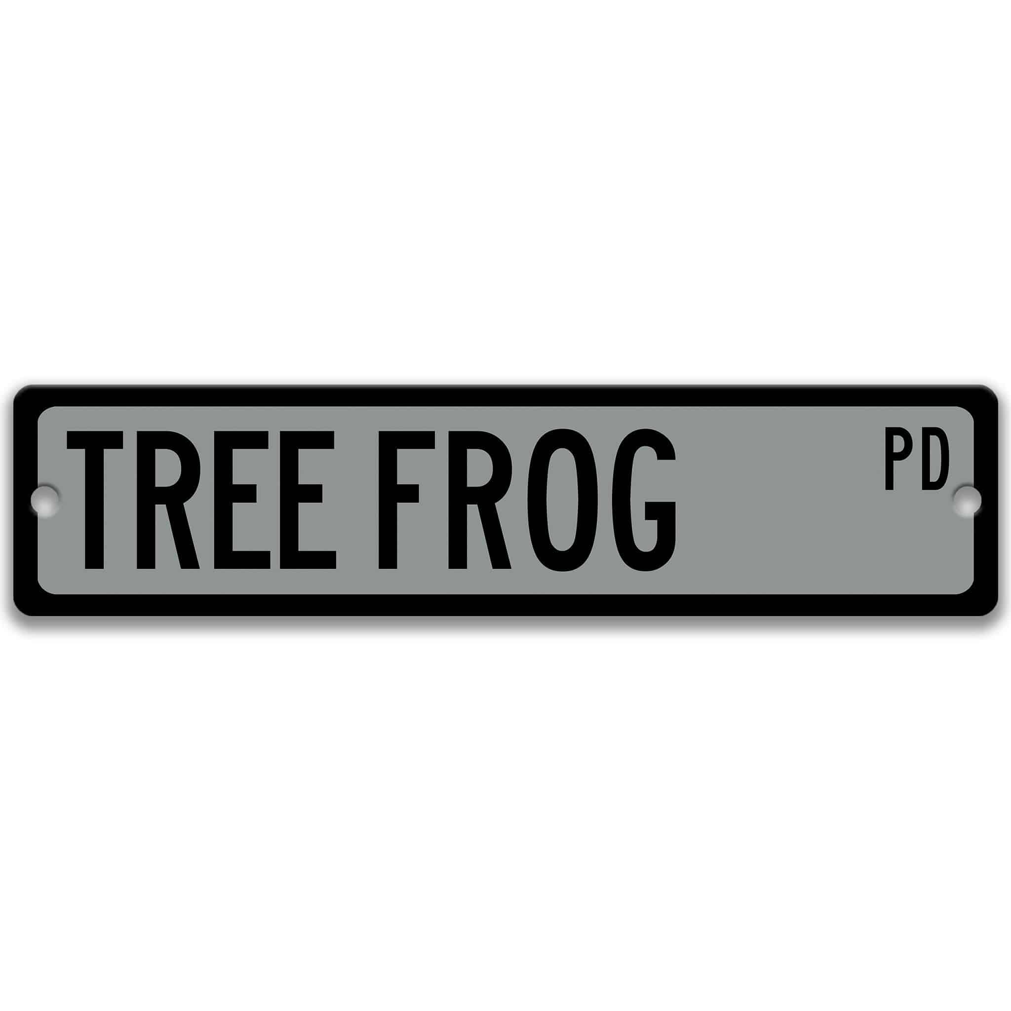 Tree Frog Metal Street Sign