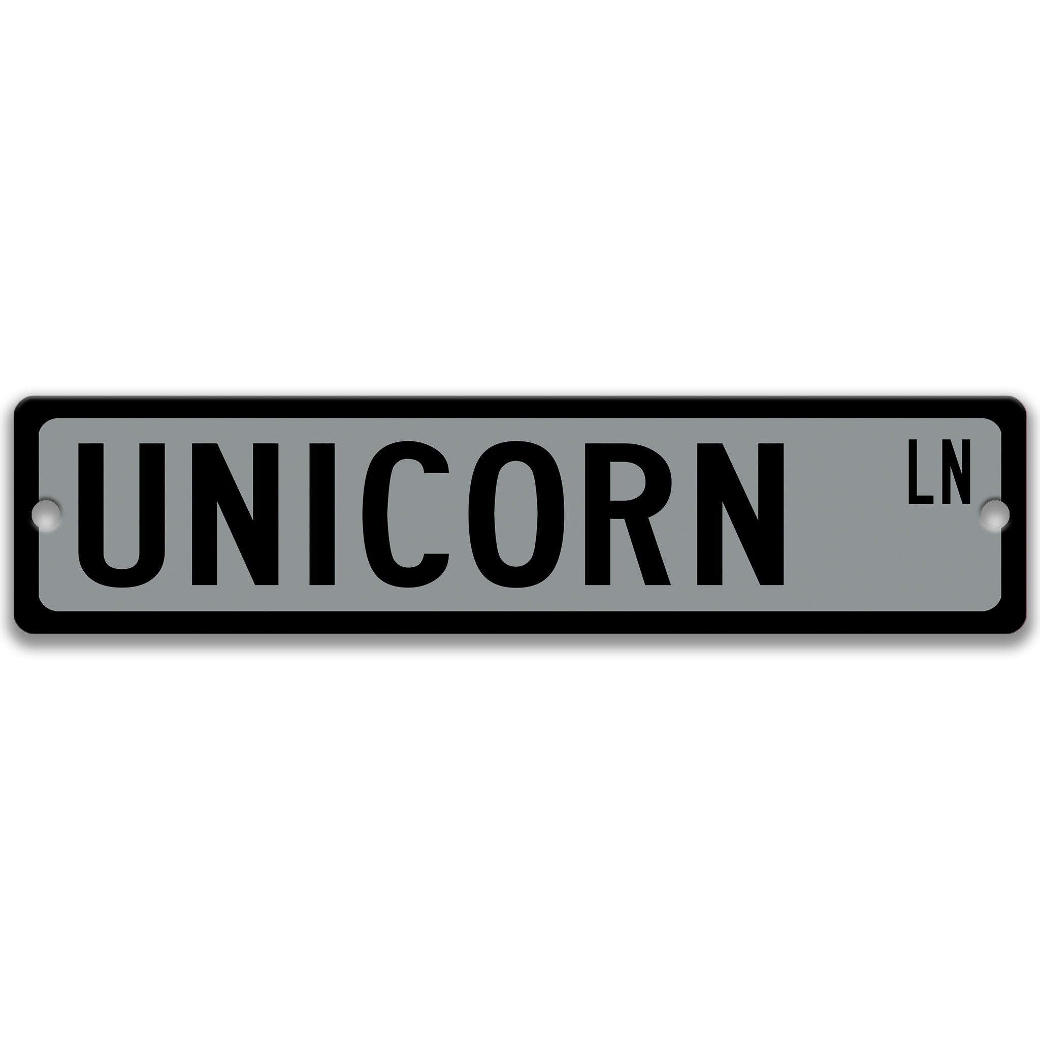 Unicorn Metal Street Sign