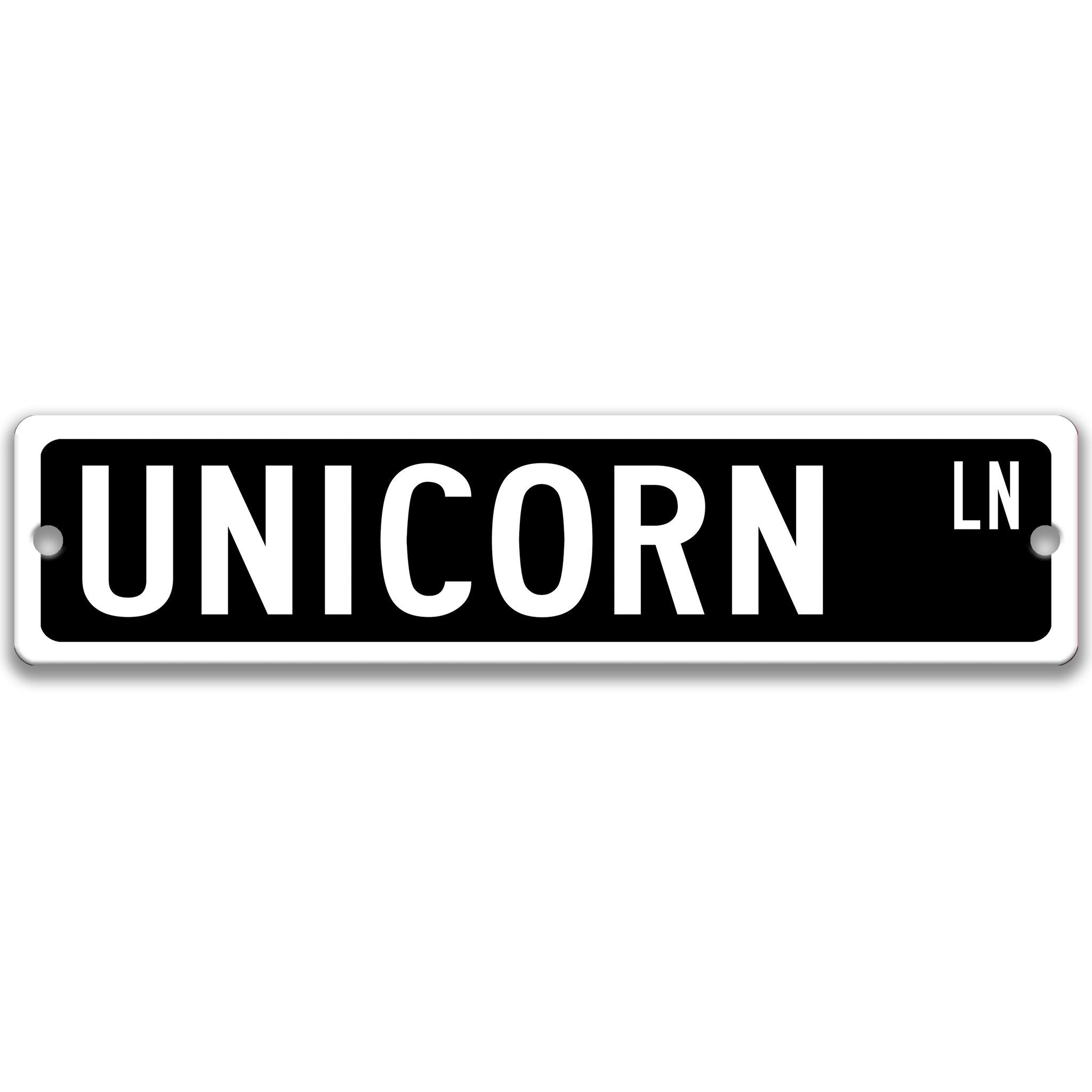 Unicorn Metal Street Sign