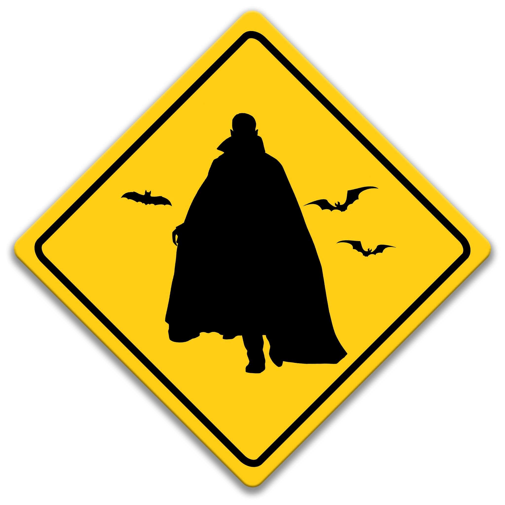 Vampire Crossing Caution Sign