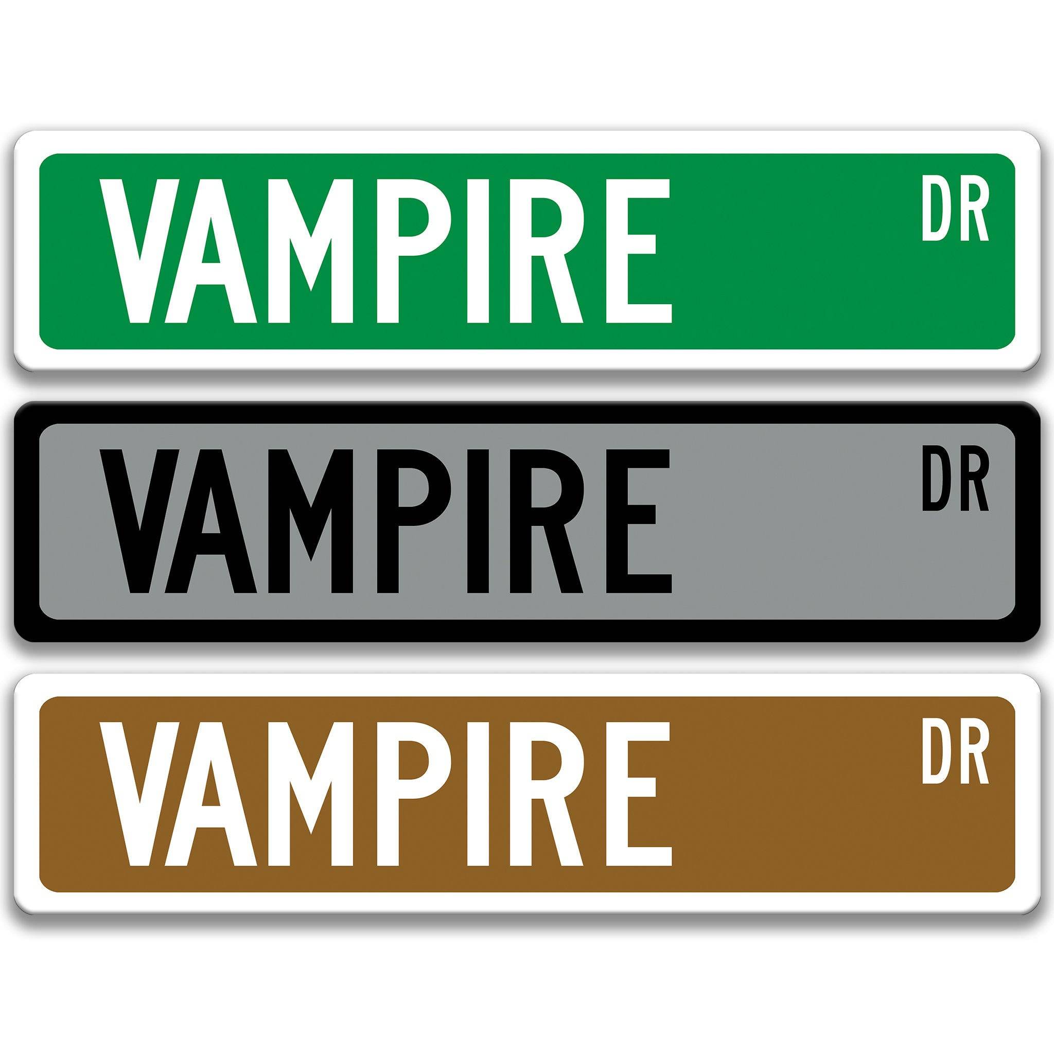 Vampire Metal Street Sign