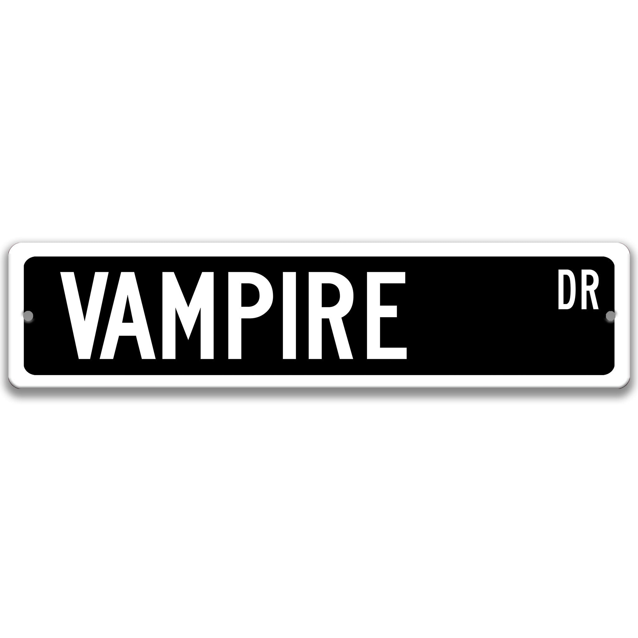 Vampire Metal Street Sign