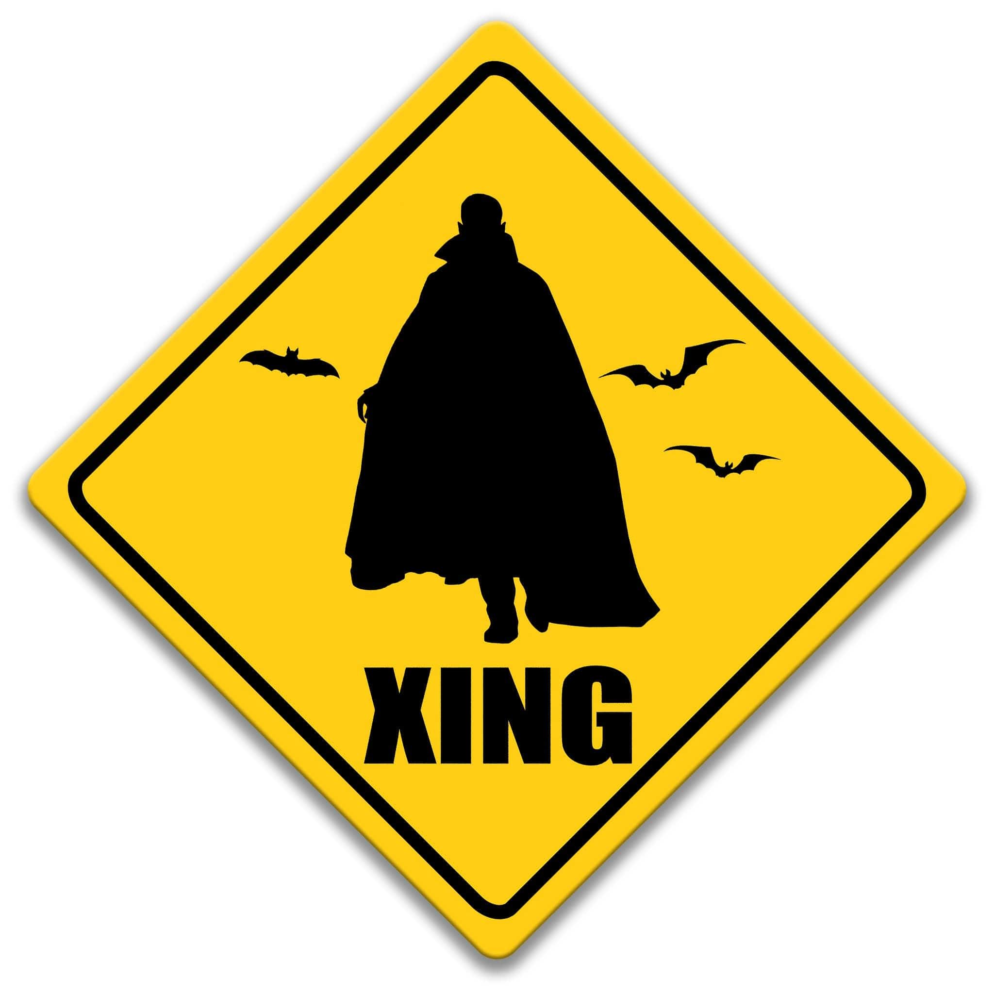 Vampire XING Caution Sign