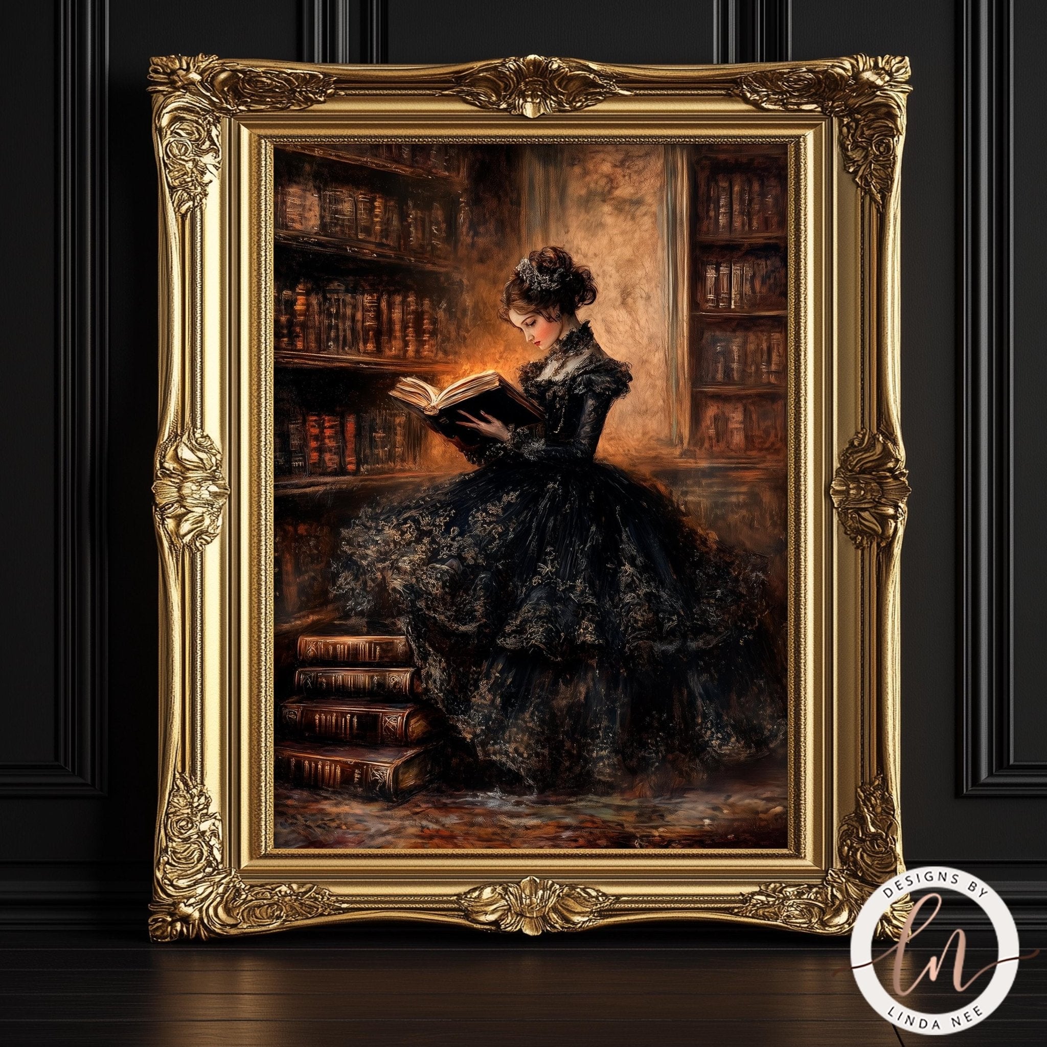 Victorian Lady Reading Art