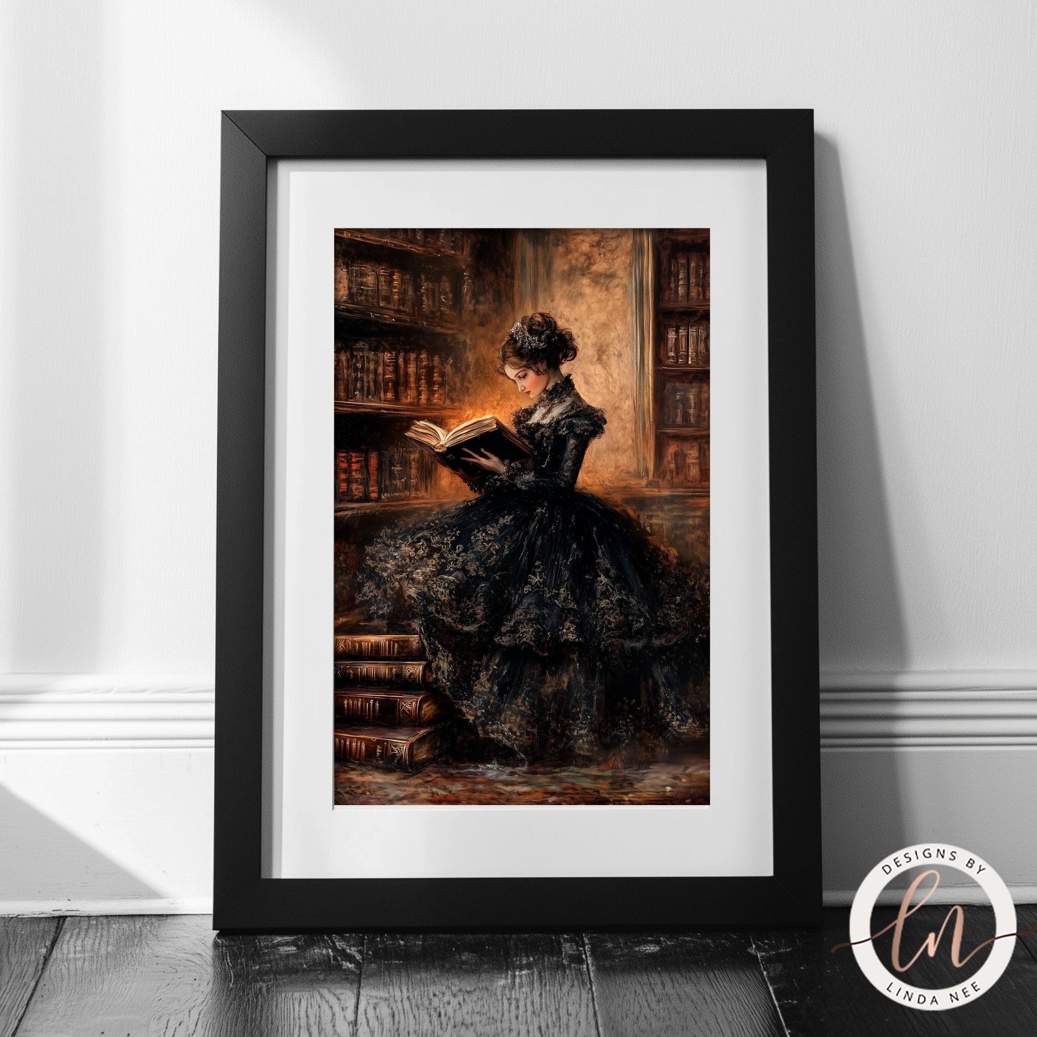 Victorian Lady Reading Art