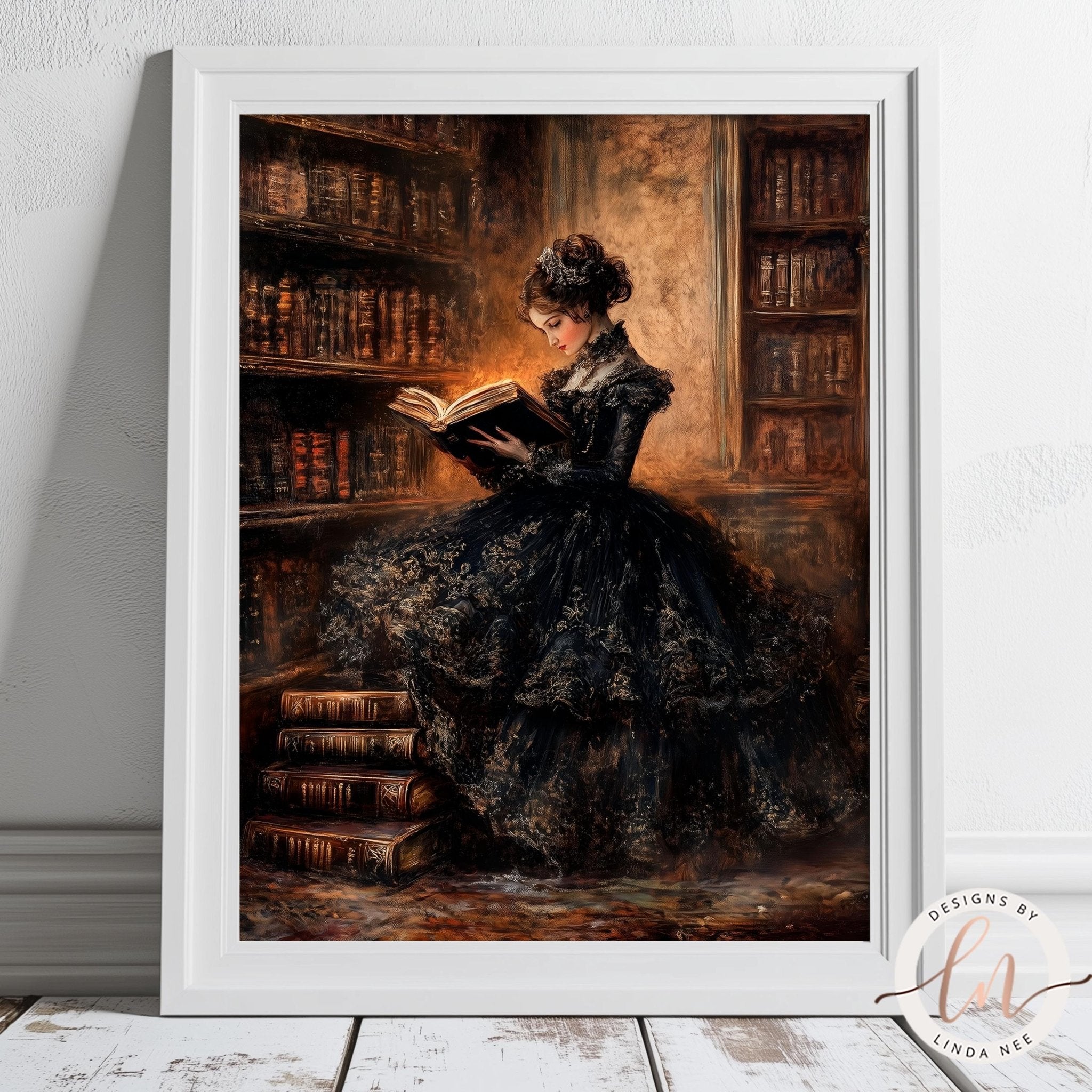 Victorian Lady Reading Art