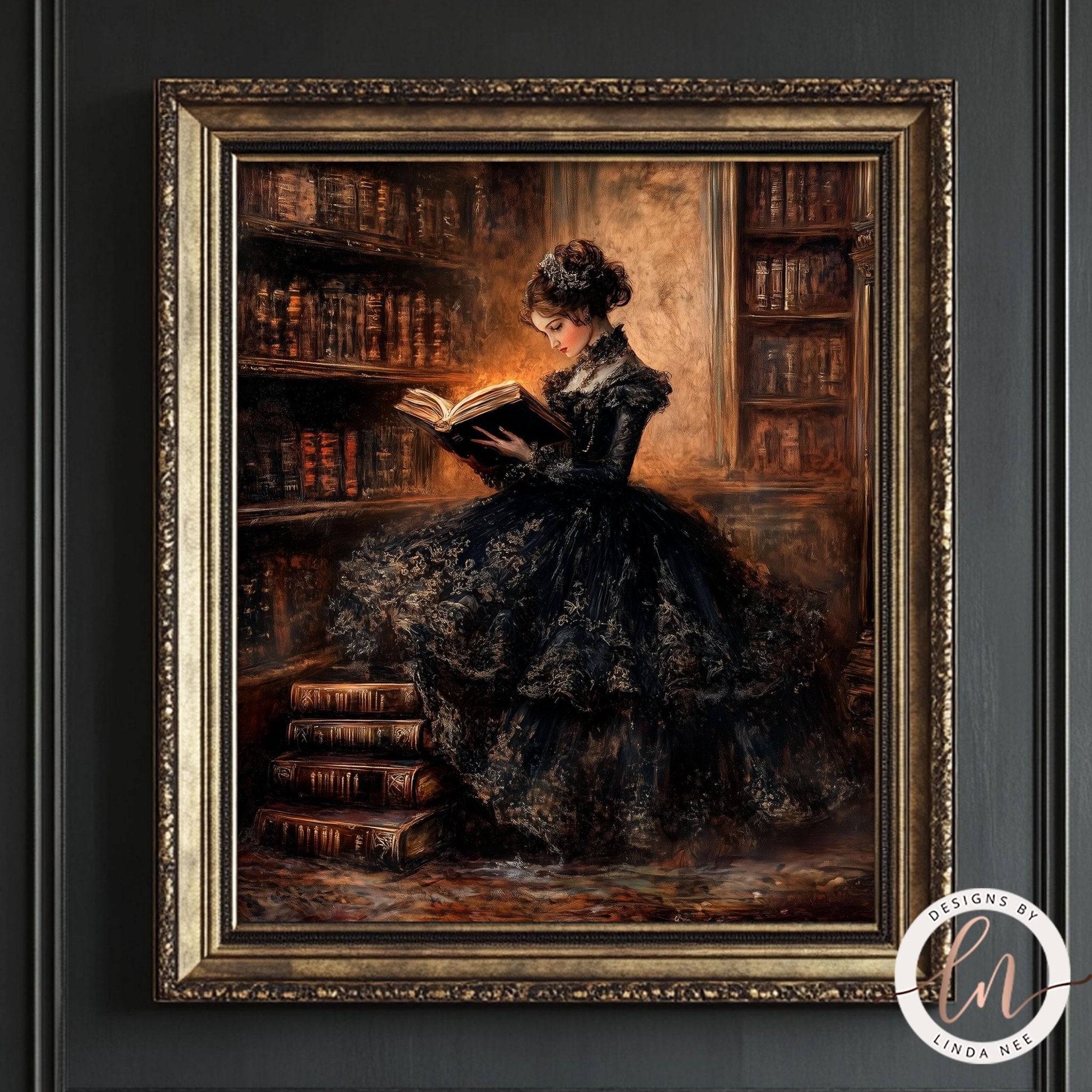 Victorian Lady Reading Art