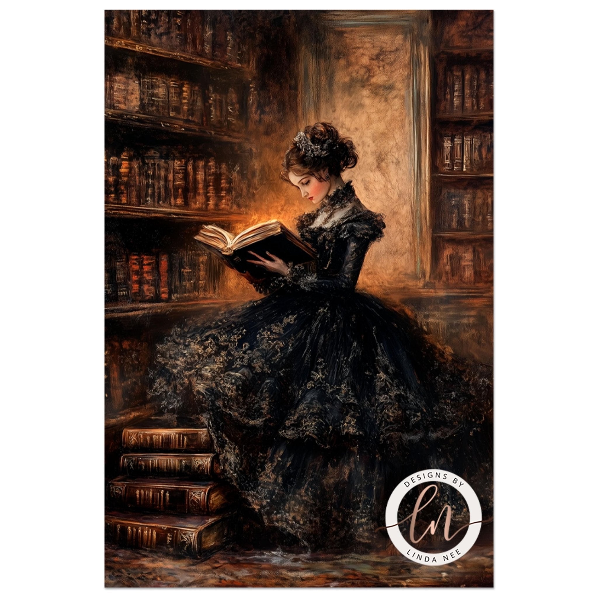 Victorian Lady Reading Art