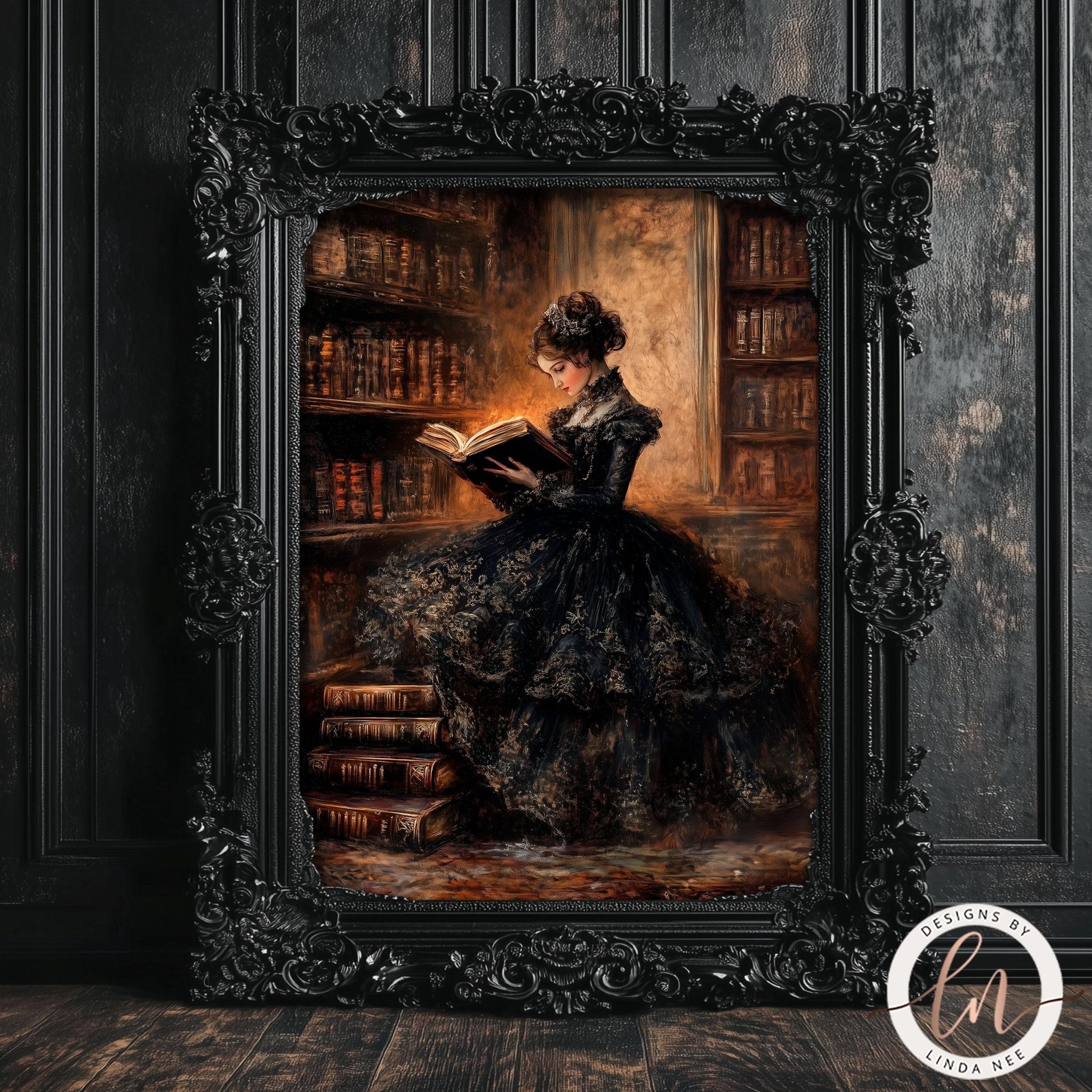 Victorian Lady Reading Art