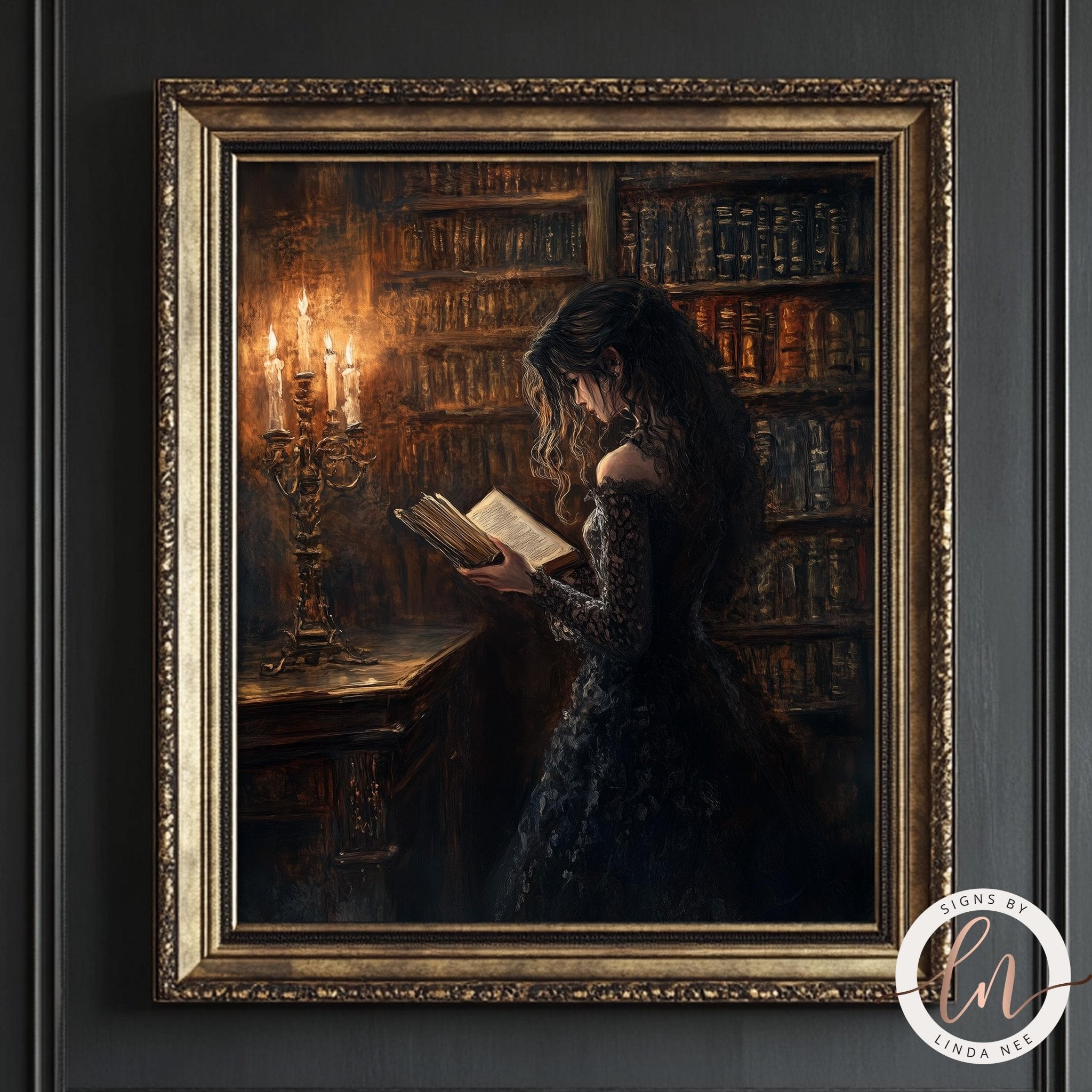 Victorian Woman Bookish Art Print