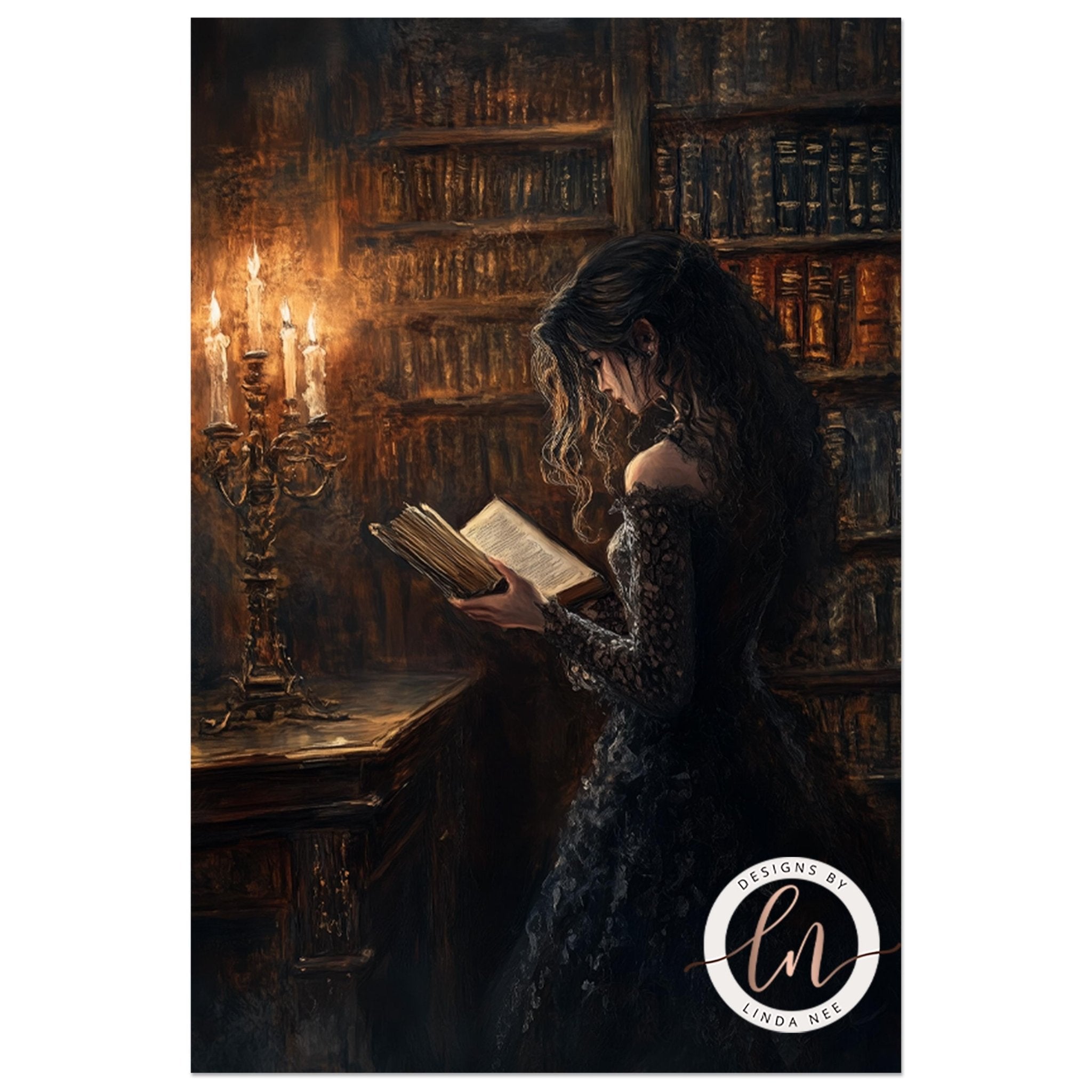 Victorian Woman Bookish Art Print