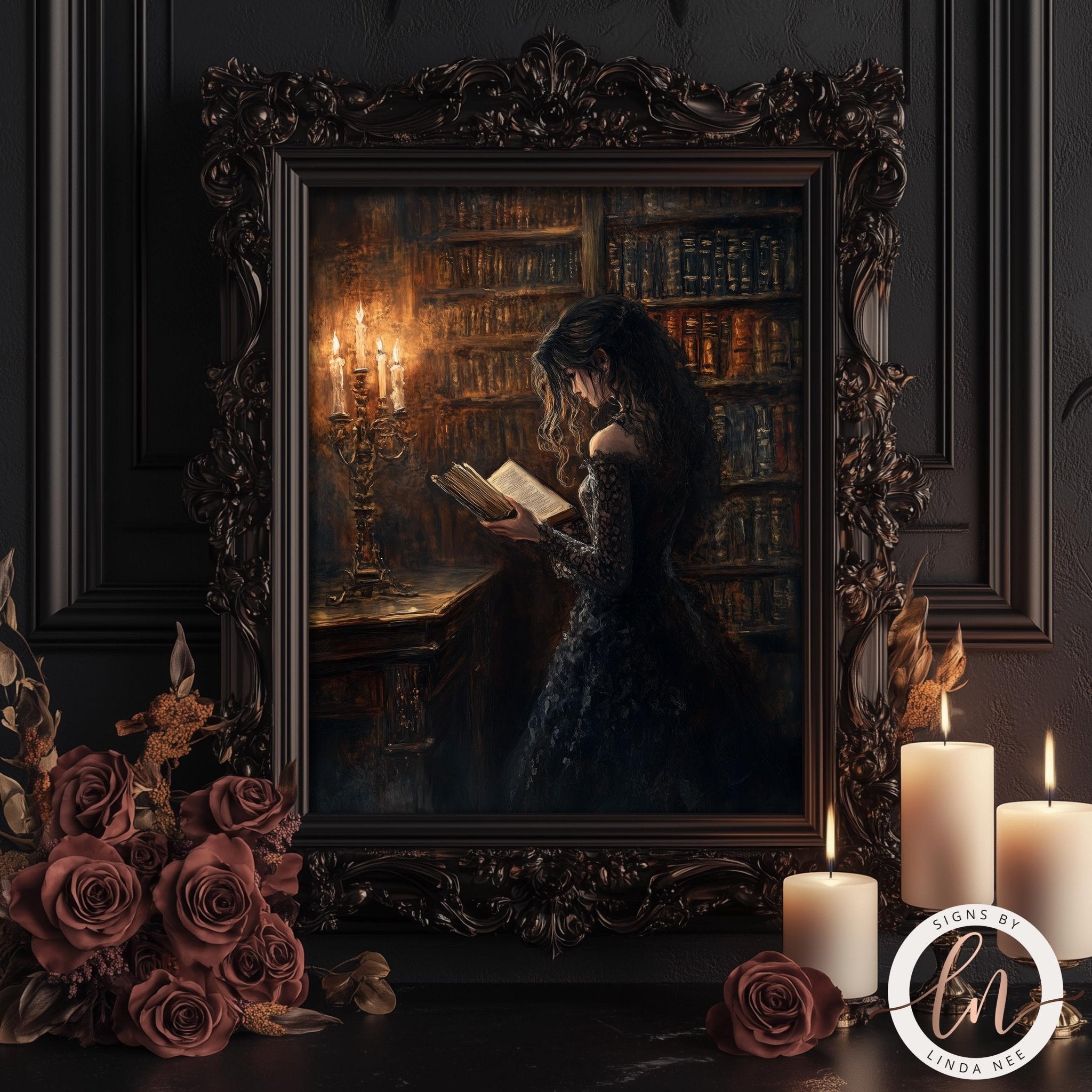 Victorian Woman Bookish Art Print