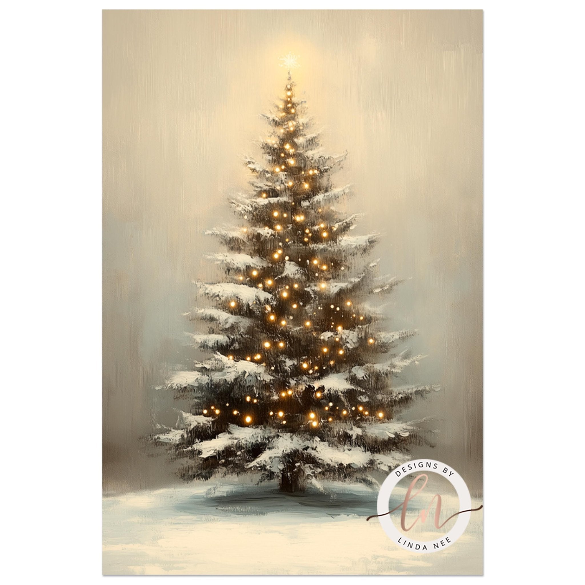 Vintage Christmas Tree Art - Metal & Fine Art Print