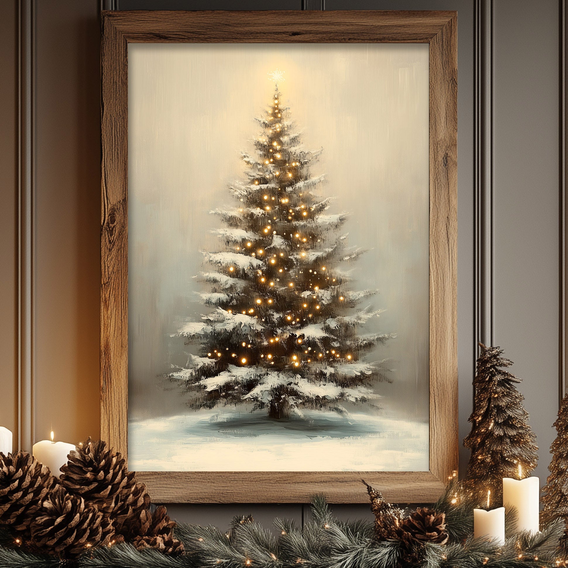 Vintage Christmas Tree Art - Metal & Fine Art Print