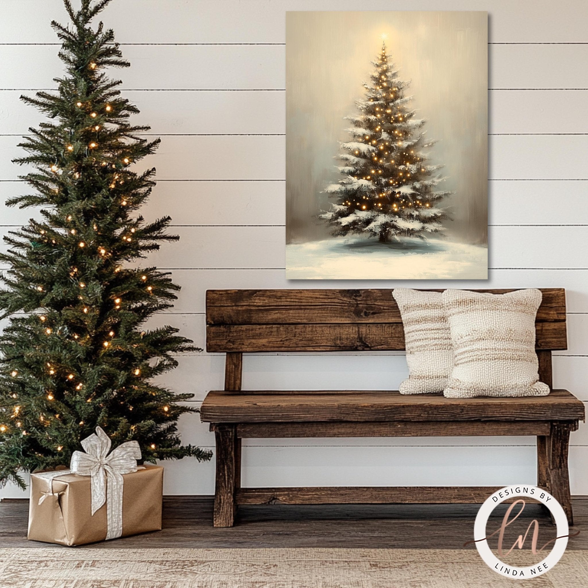 Vintage Christmas Tree Art - Metal & Fine Art Print