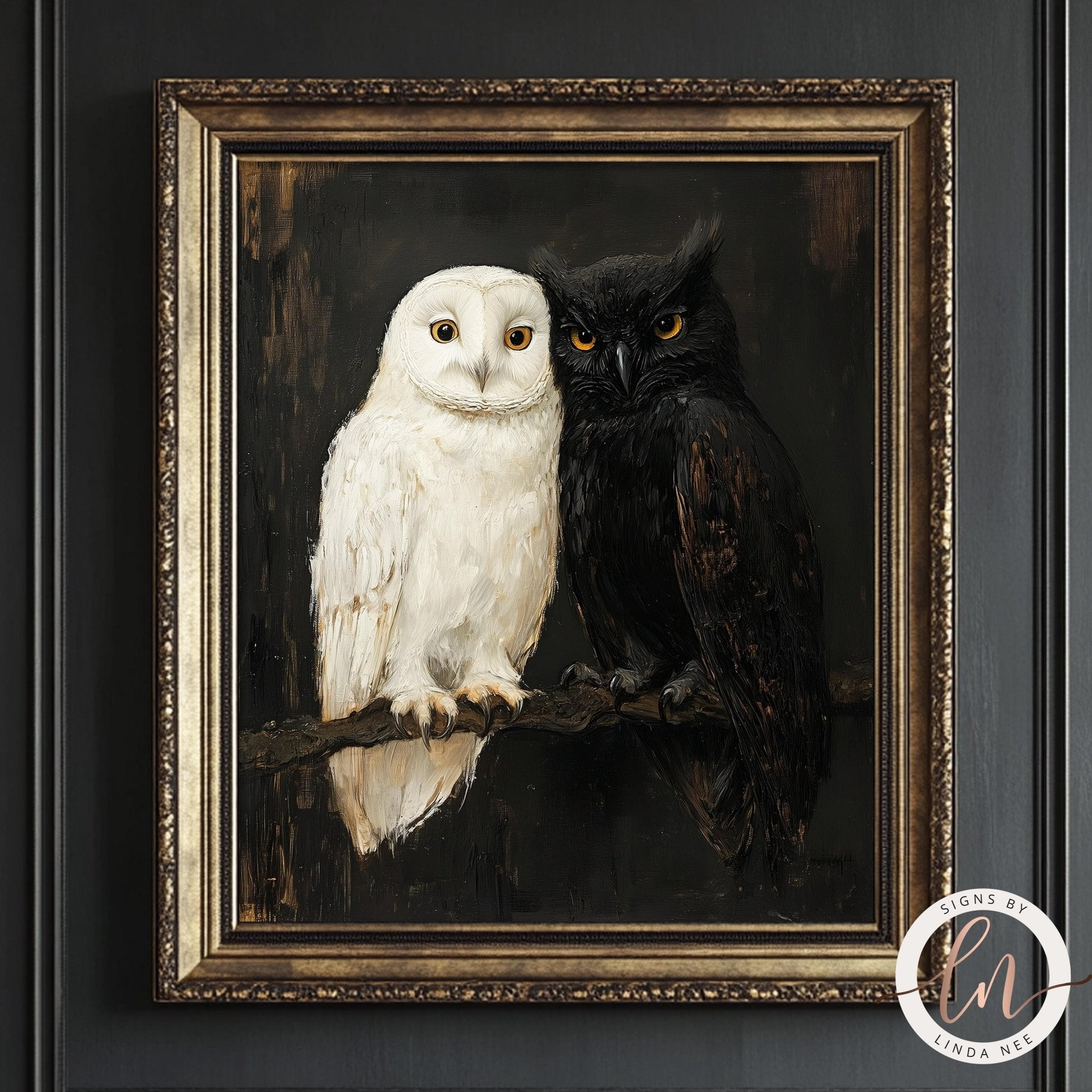 Vintage Gothic Owl Wall Art