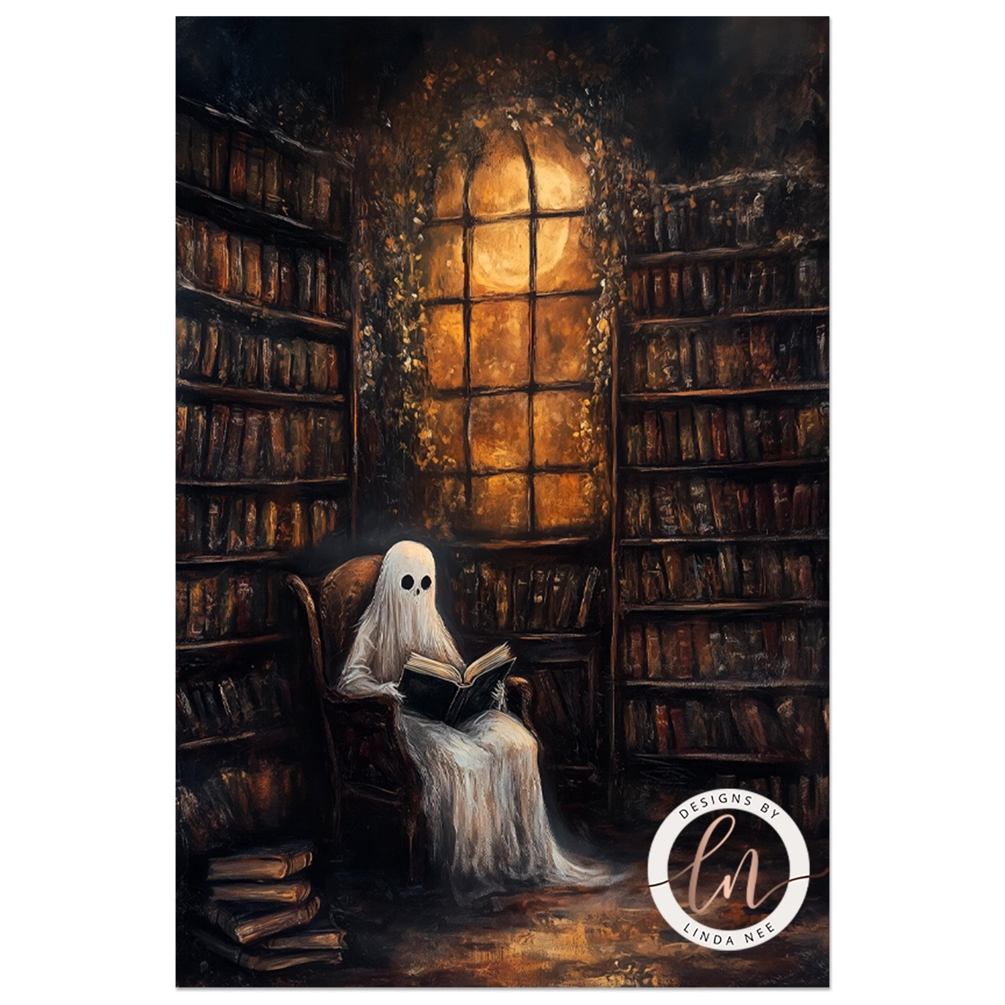 Vintage Library Ghost Art Print