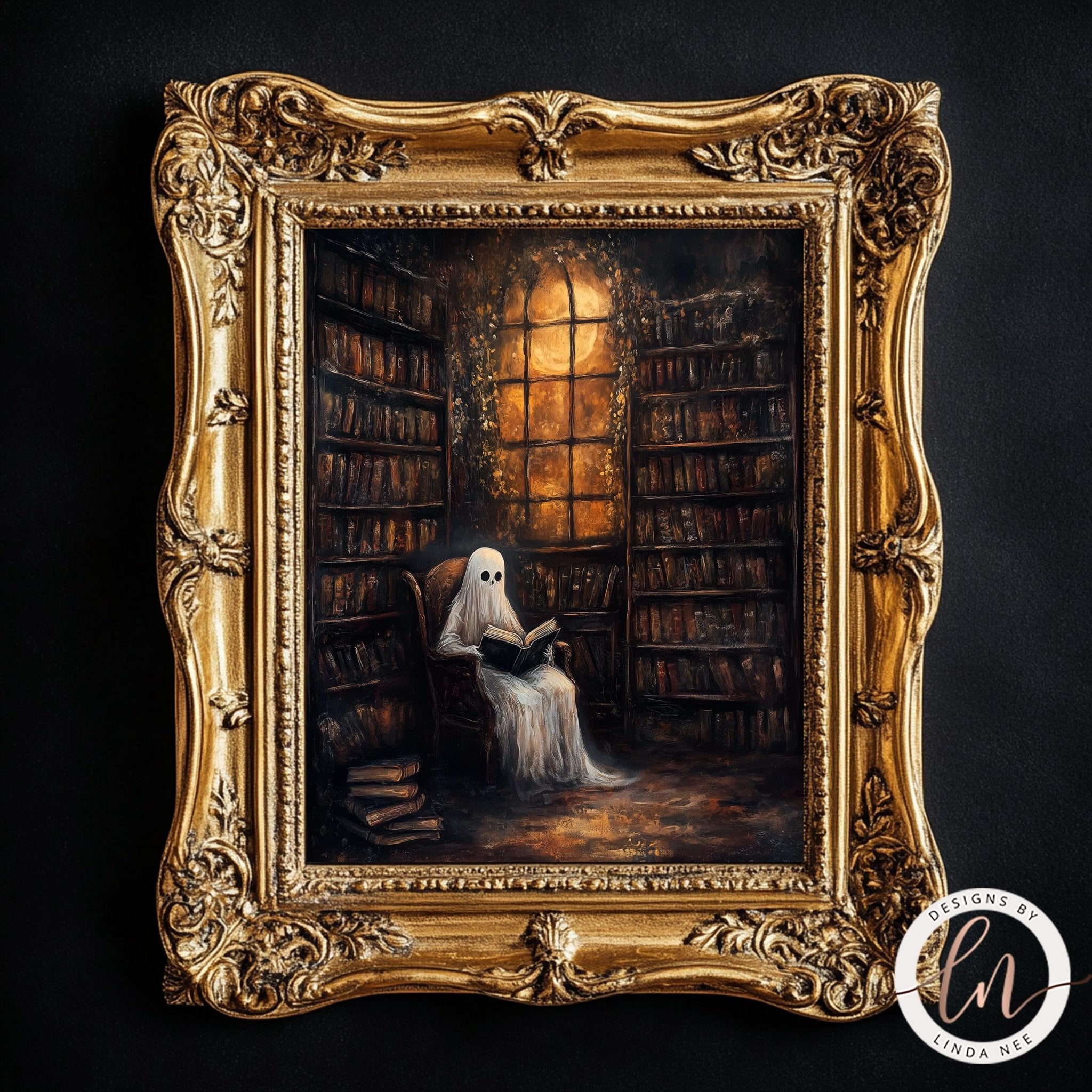 Vintage Library Ghost Art Print