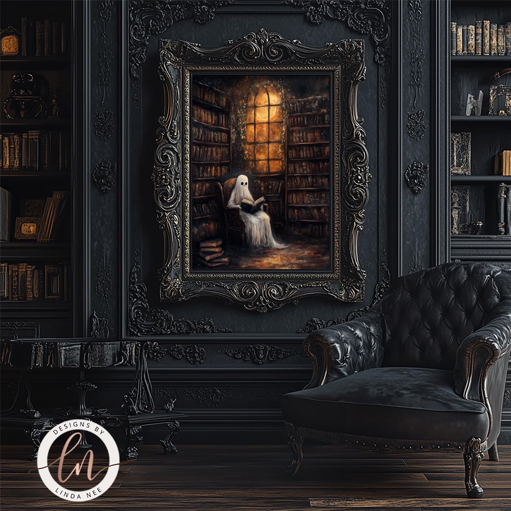 Vintage Library Ghost Art Print