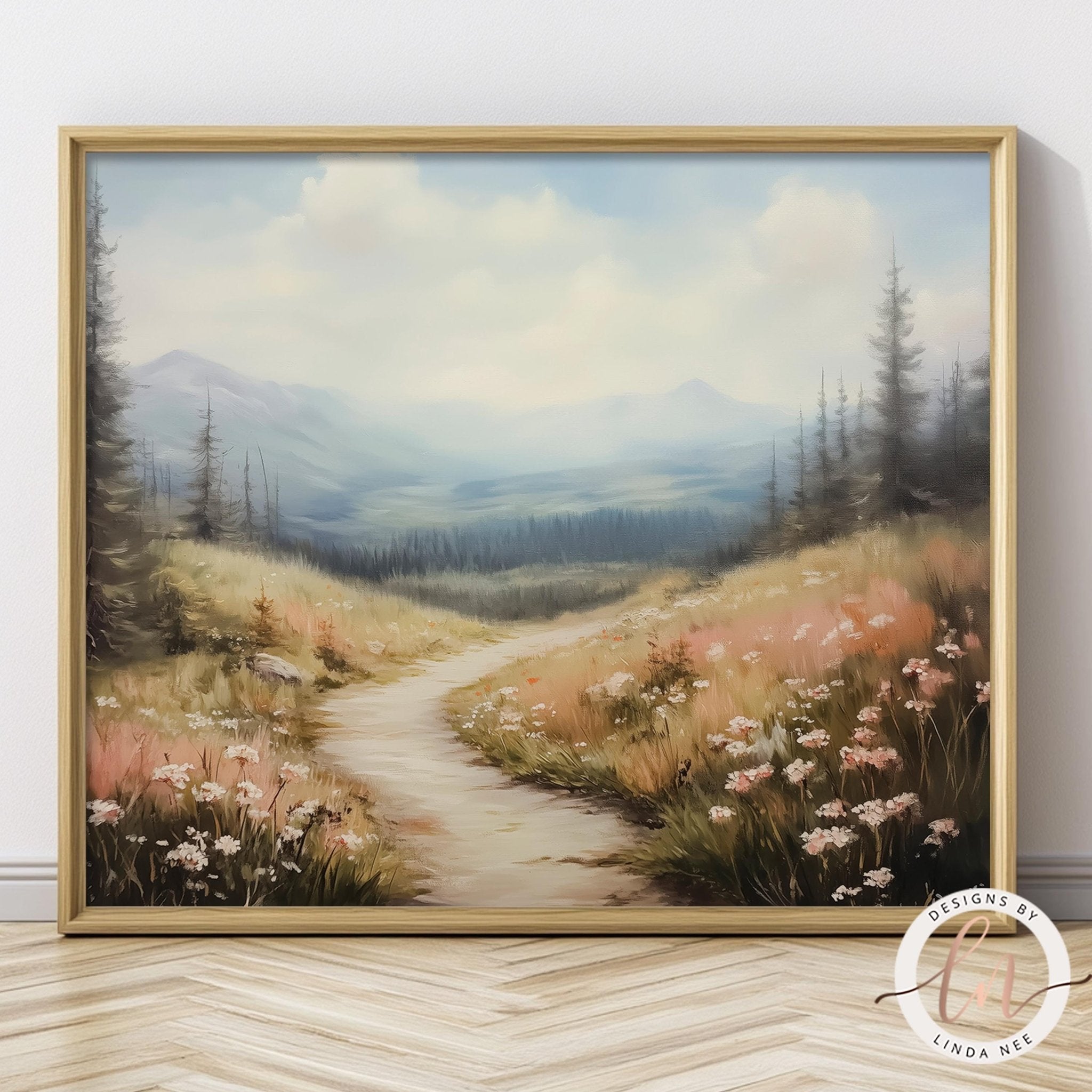 Vintage Mountain Landscape Print