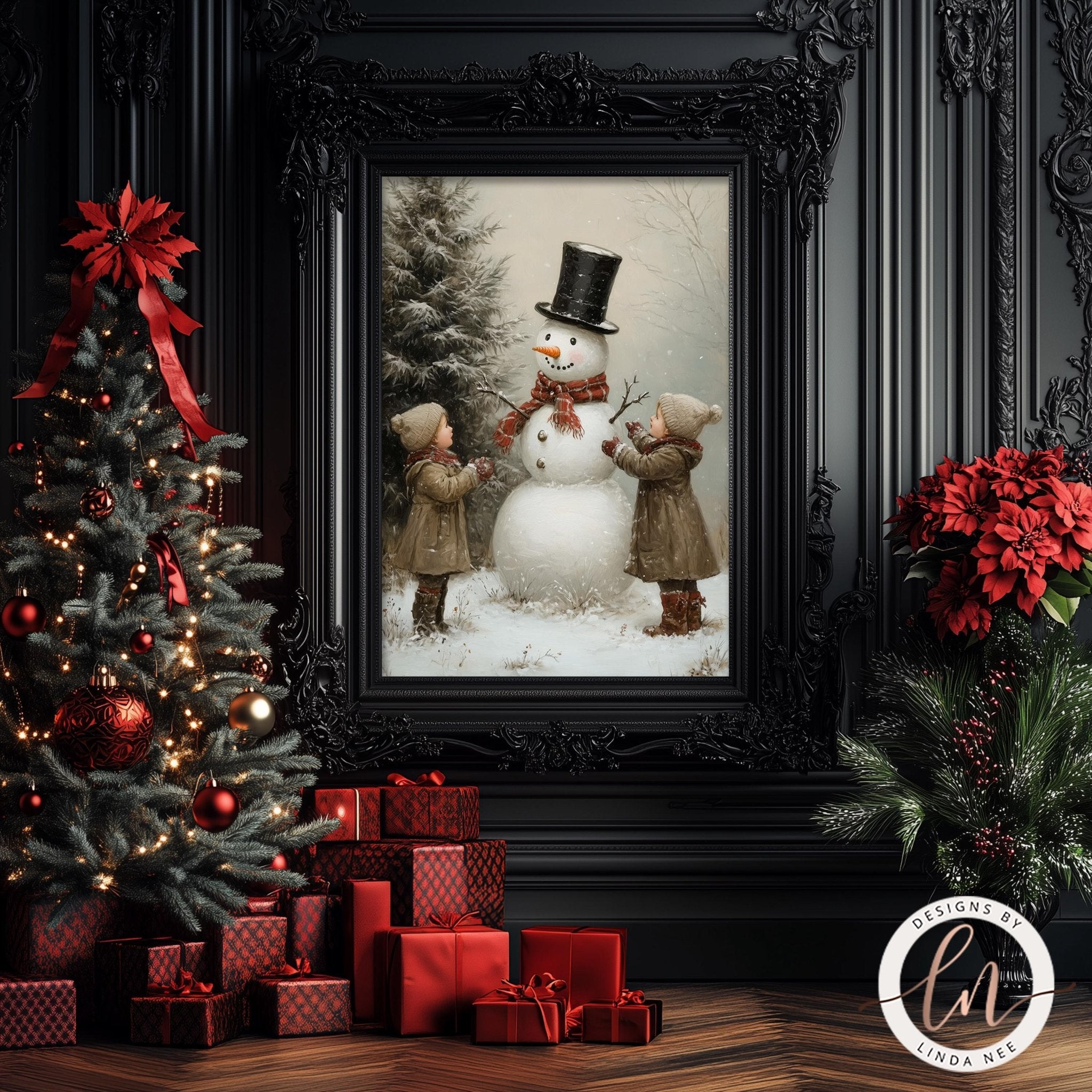 Vintage Snowman - Rustic Christmas Metal Wall Art